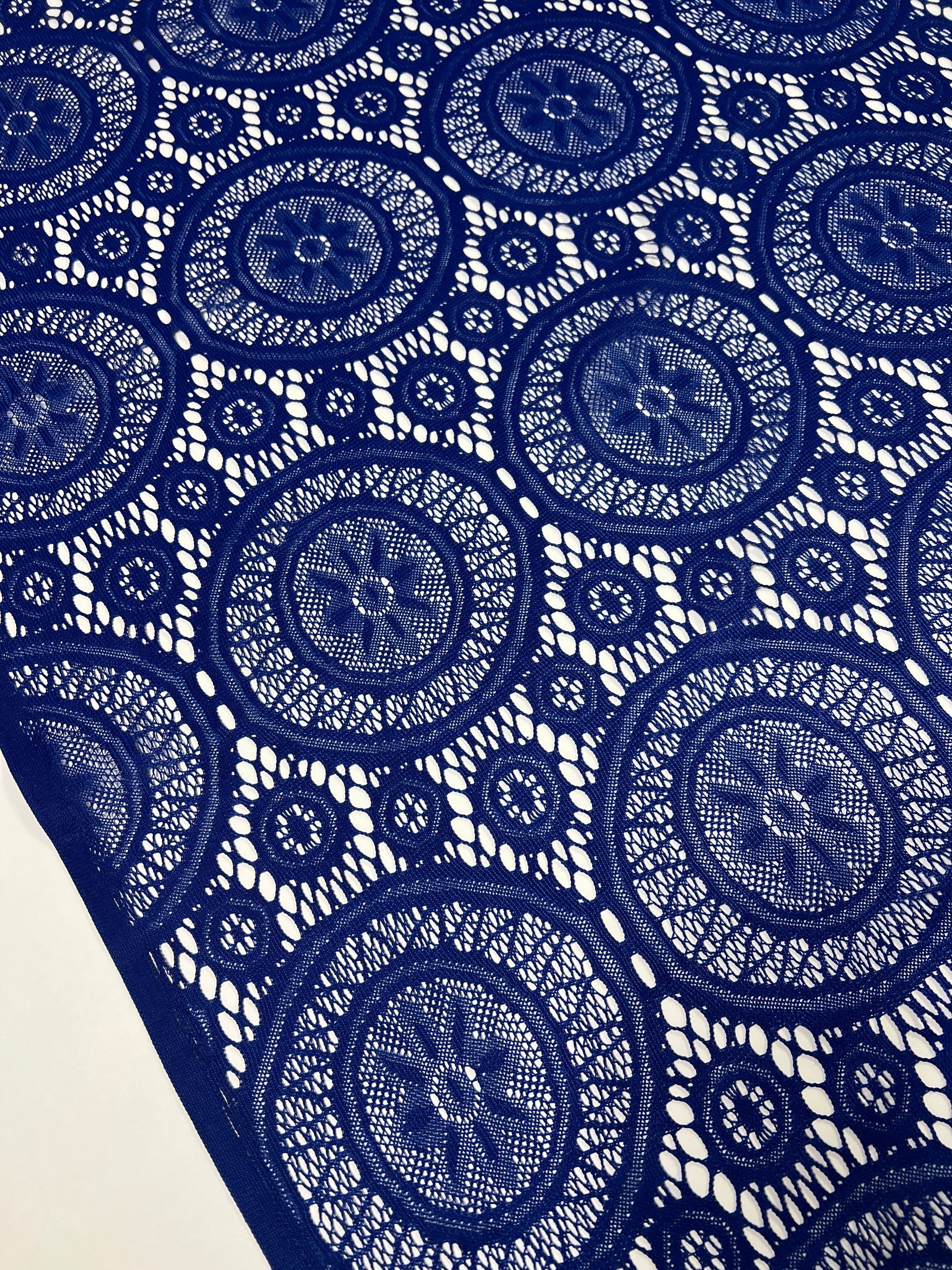 ROYAL BLUE Geometric Stretch Lace