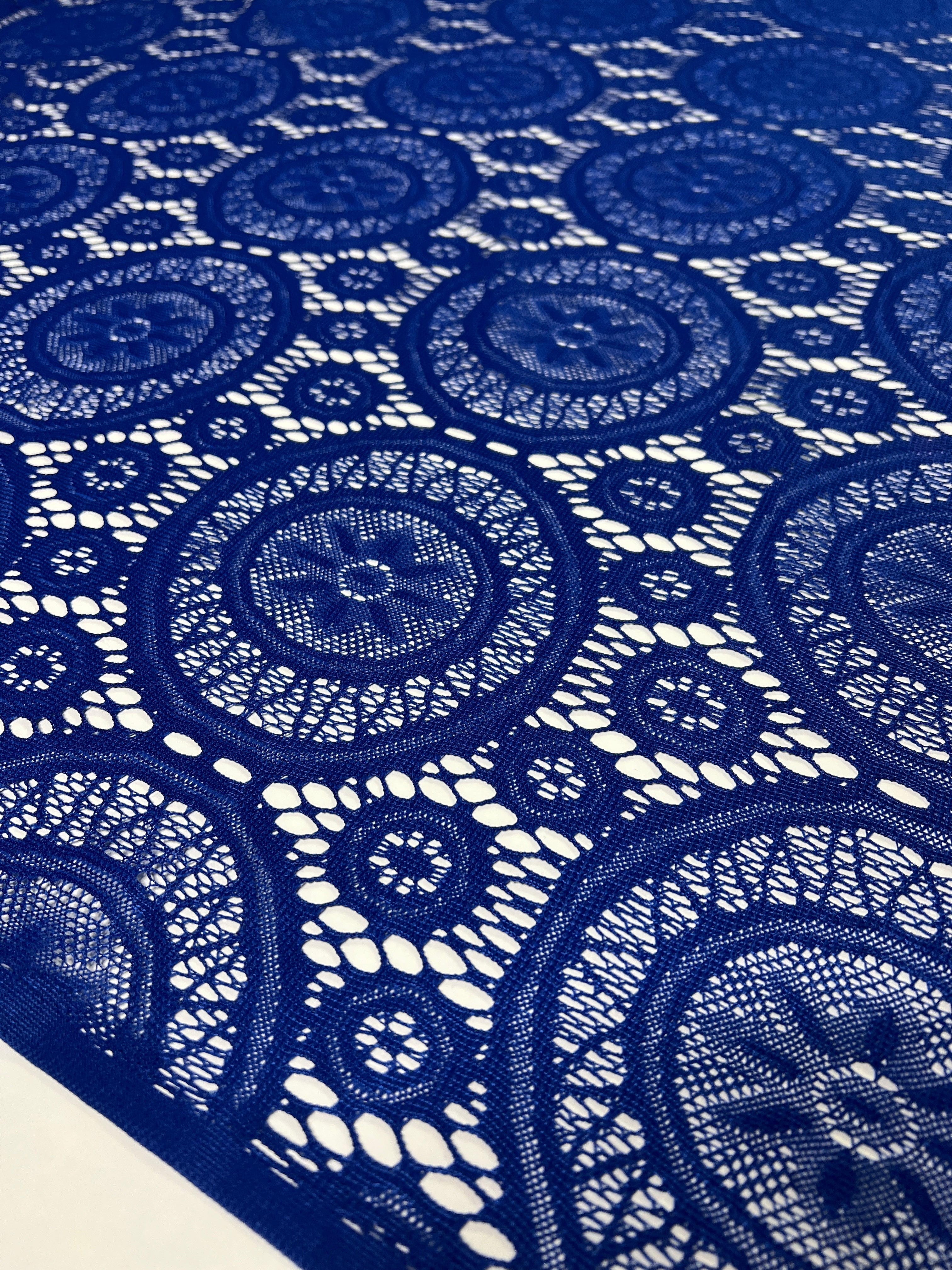 ROYAL BLUE Geometric Stretch Lace