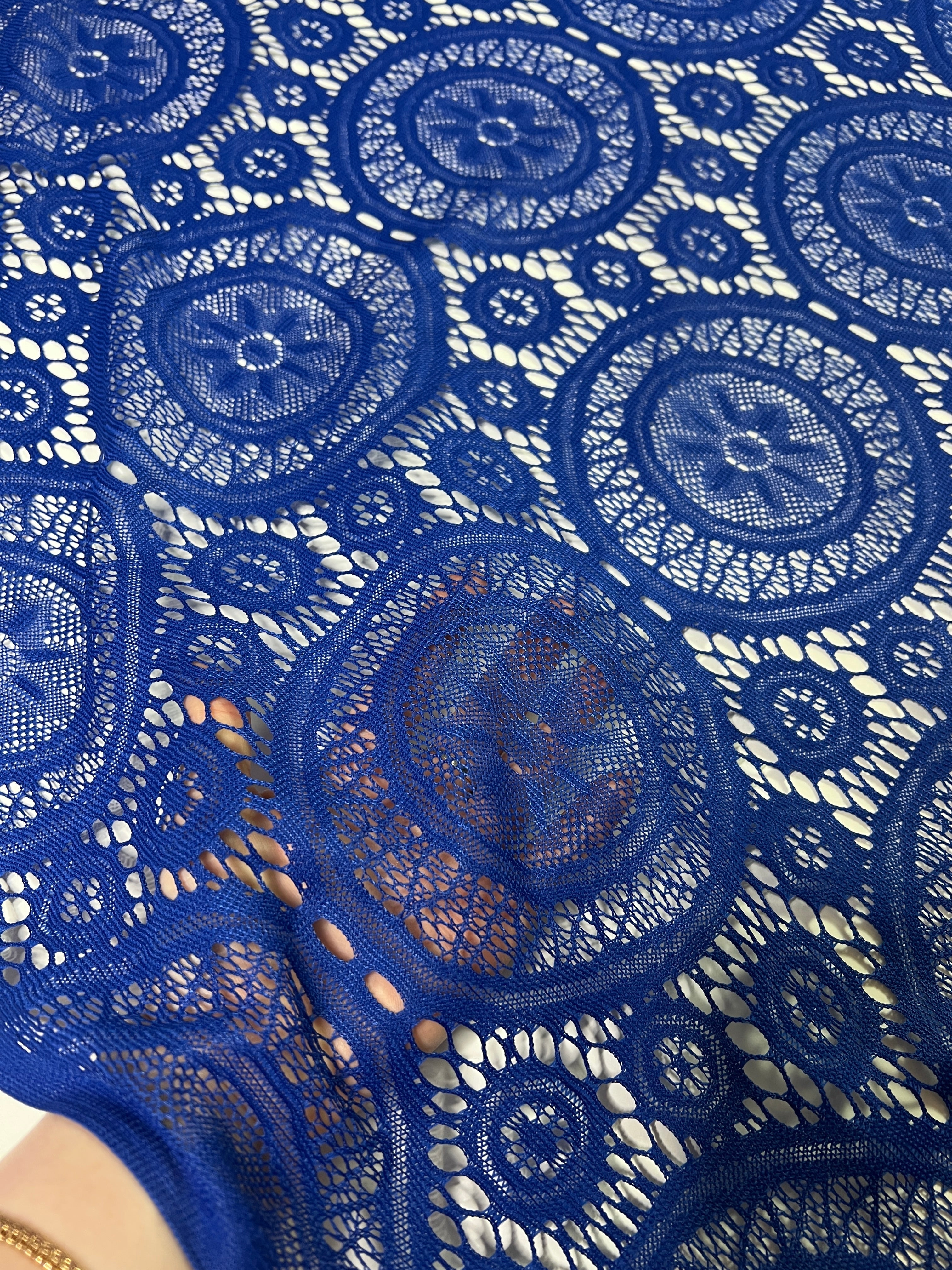 ROYAL BLUE Geometric Stretch Lace