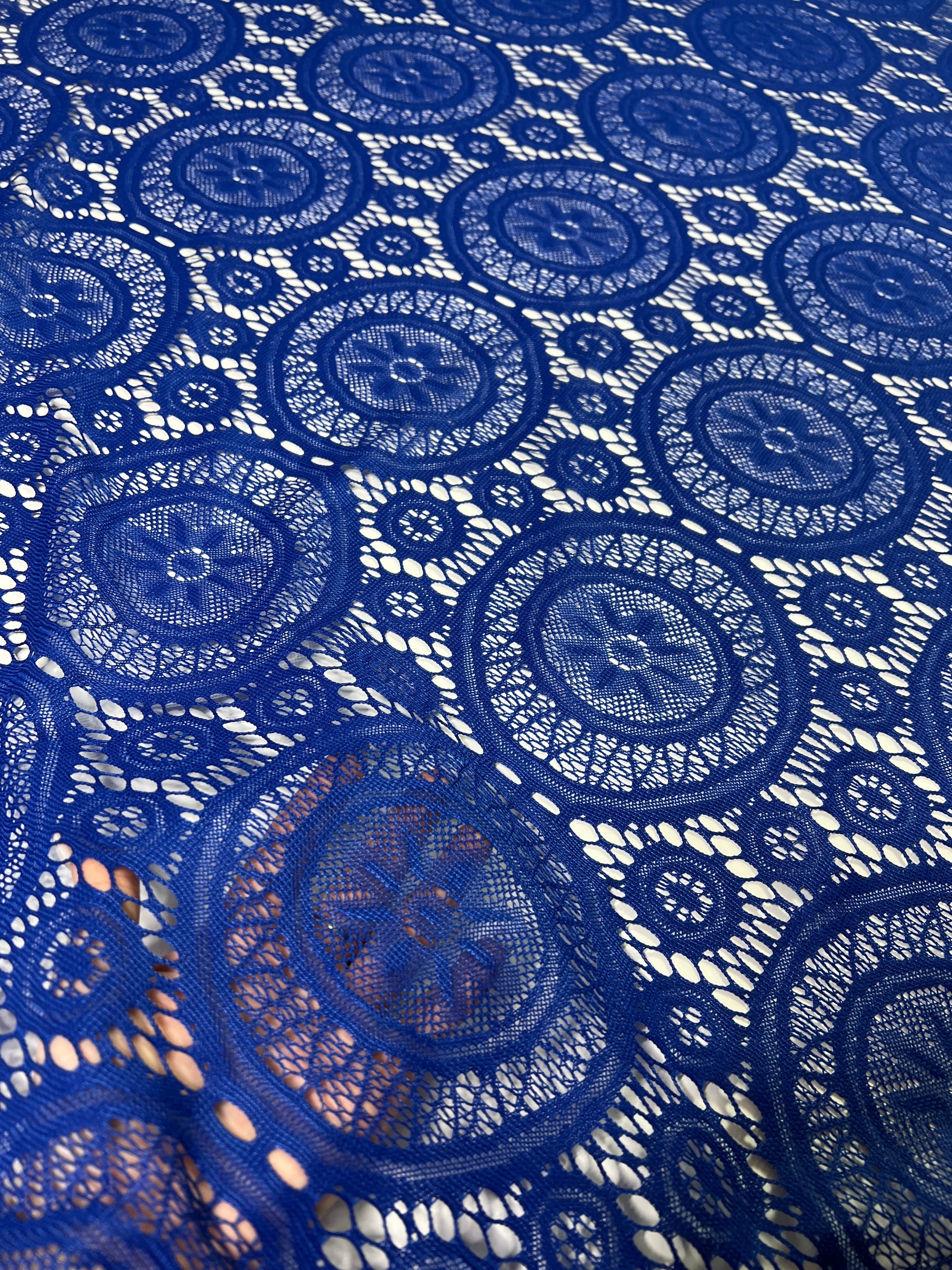 ROYAL BLUE Geometric Stretch Lace