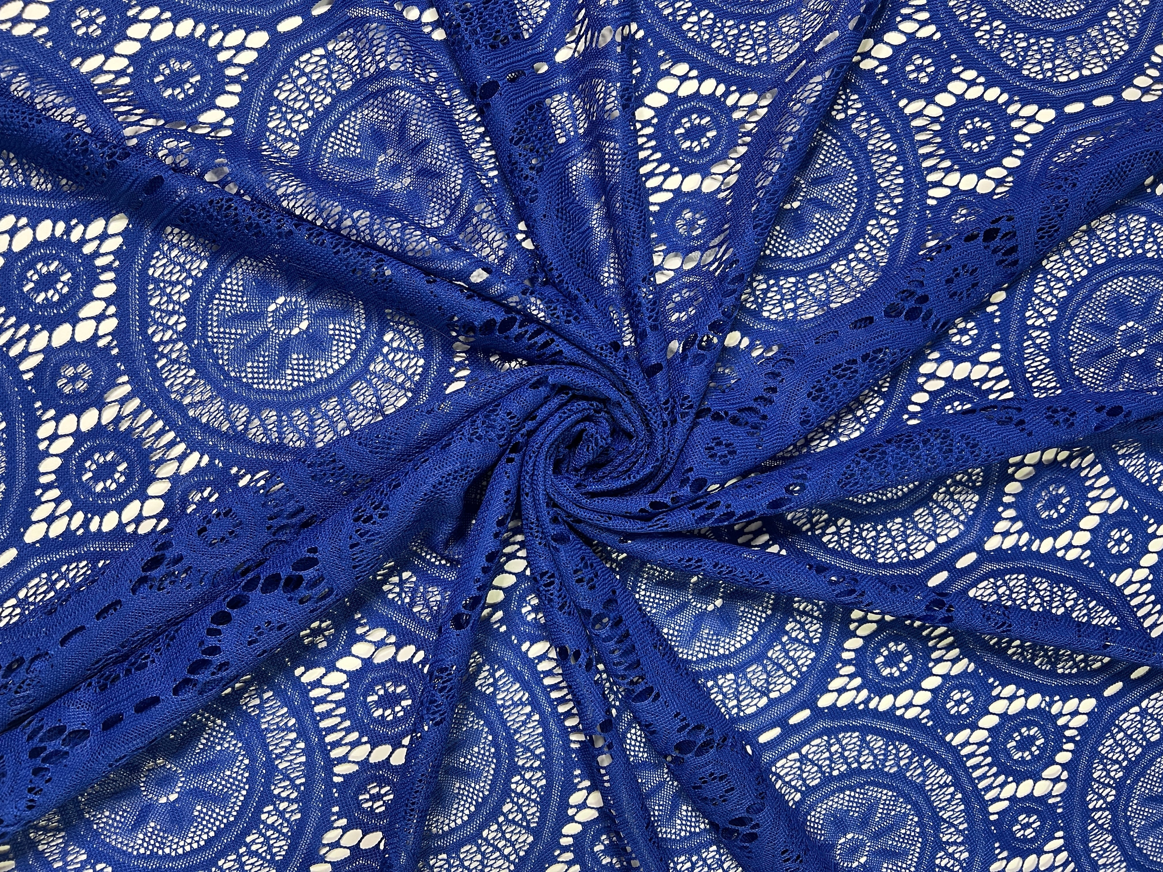 ROYAL BLUE Geometric Stretch Lace