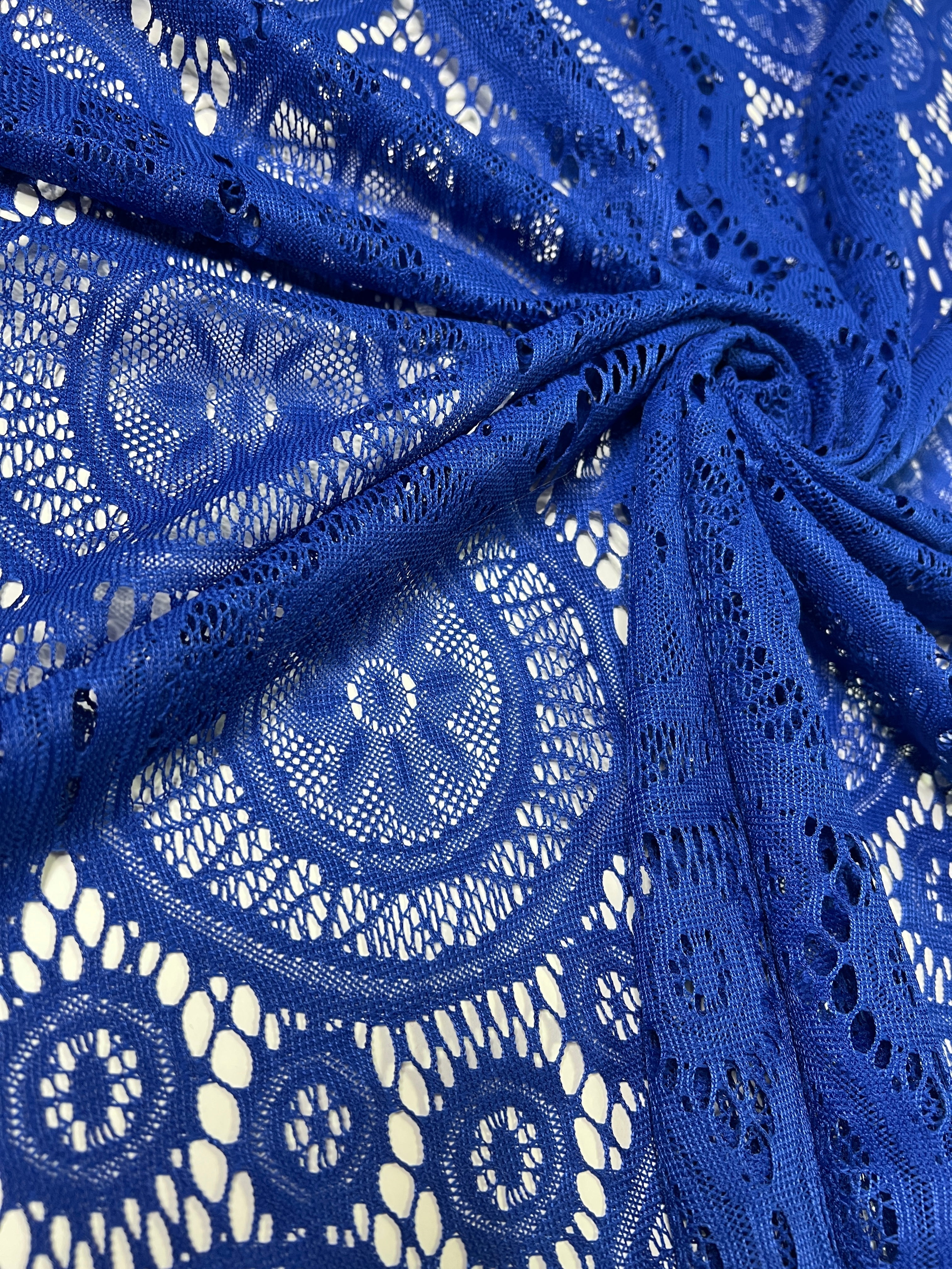 ROYAL BLUE Geometric Stretch Lace