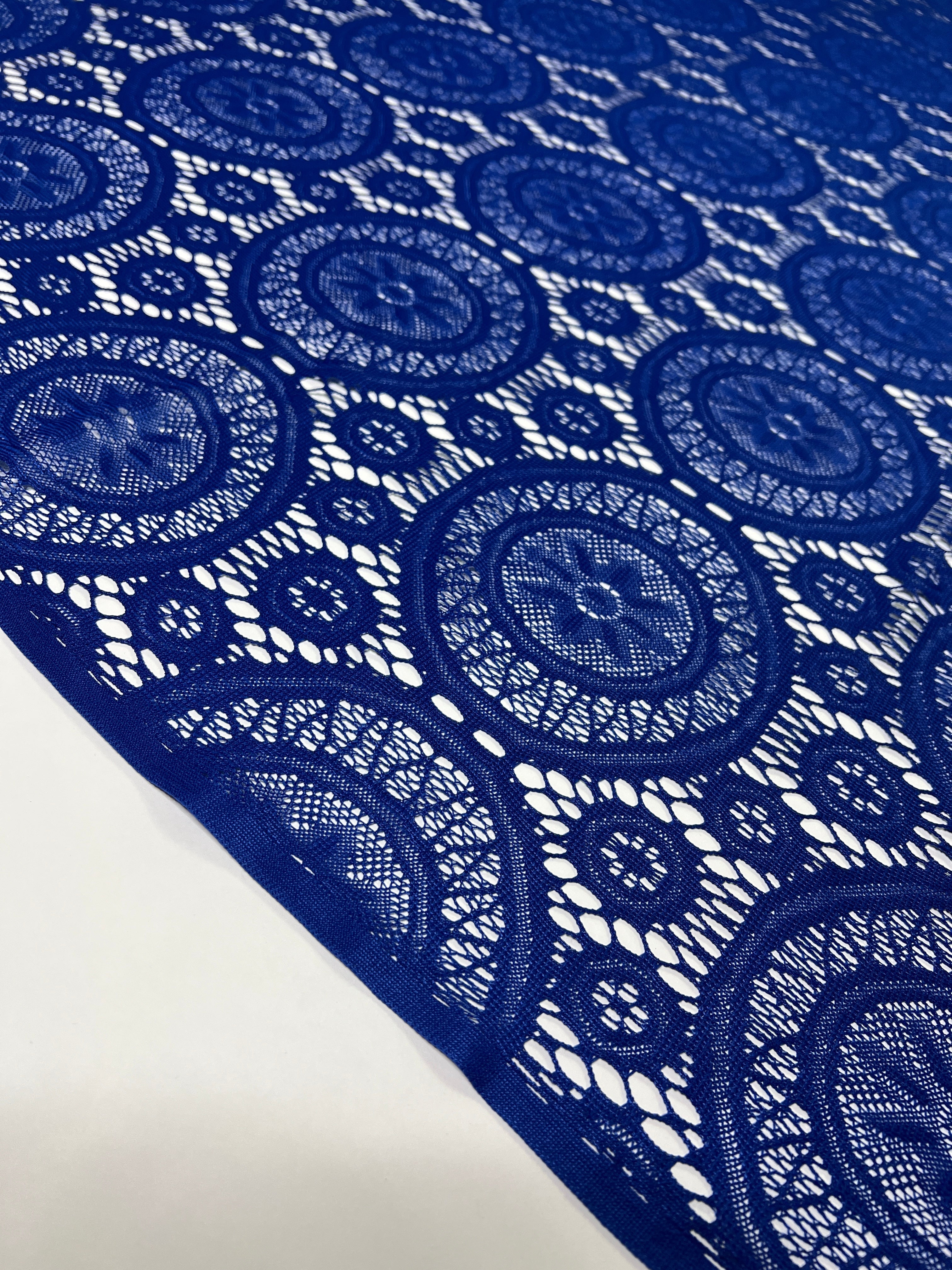 ROYAL BLUE Geometric Stretch Lace