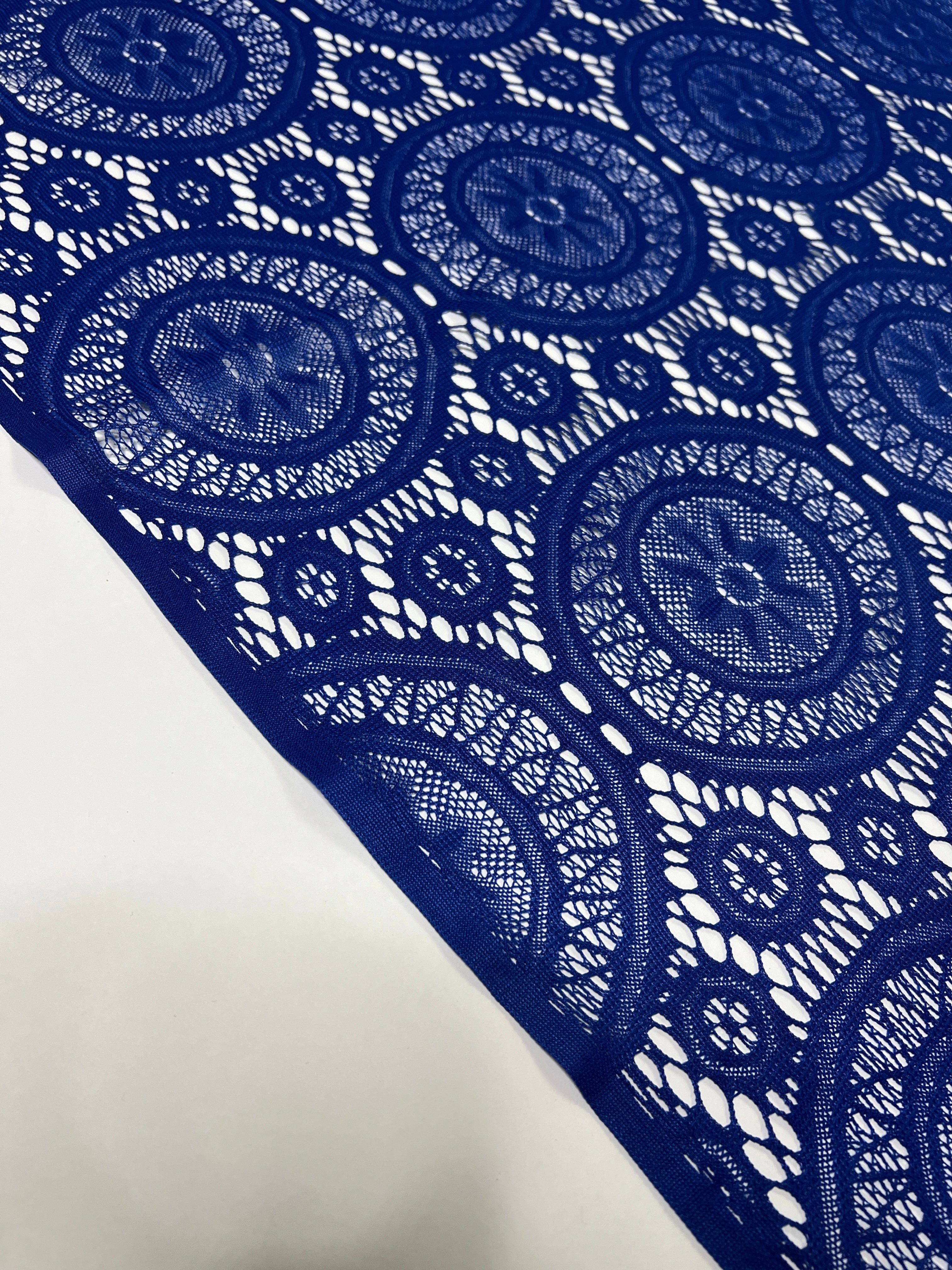 ROYAL BLUE Geometric Stretch Lace