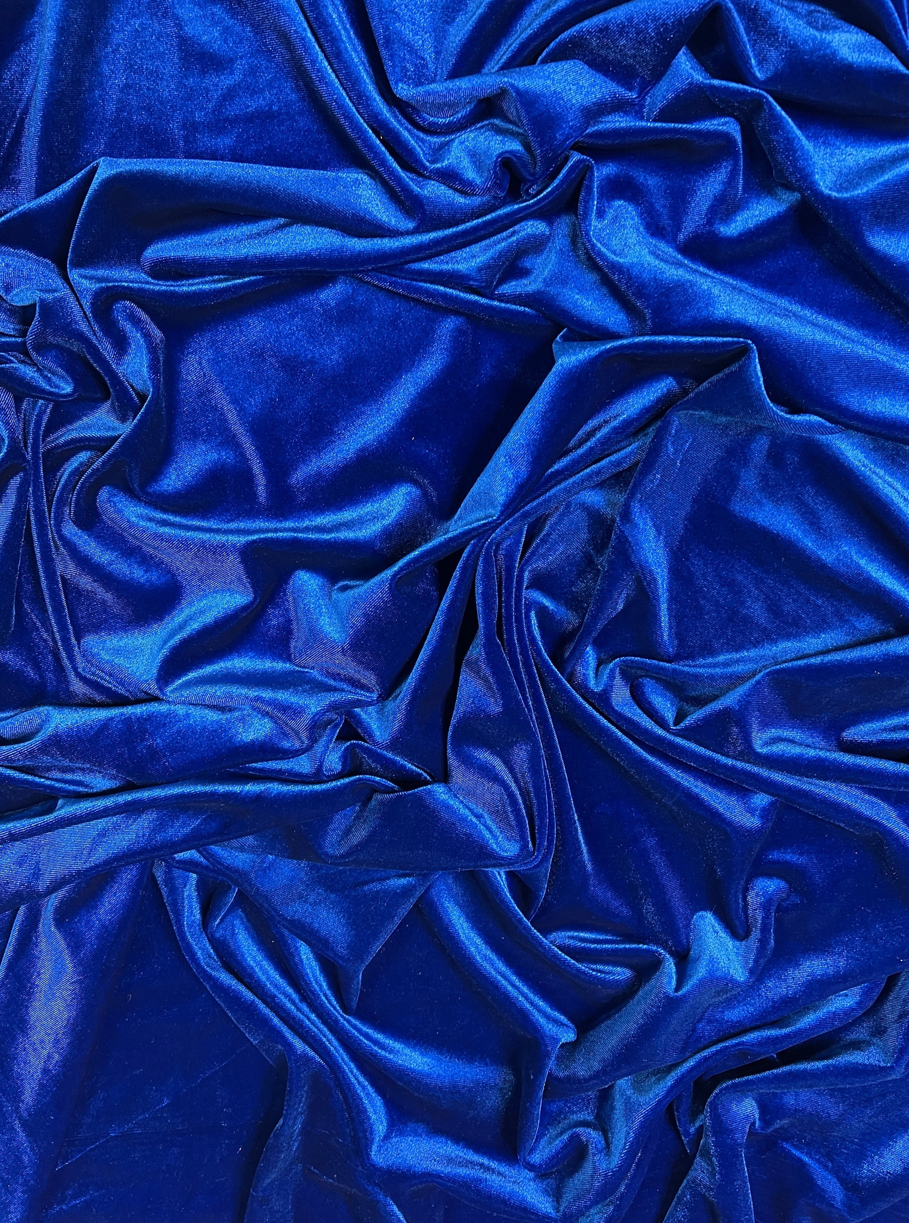 Royal blue stretch velvet, blue stretch velvet for gown, stretch velvet for wedding, stretch pure velvet, blue stretch velvet for brides, stretch fancy velvet, velvet for dress, stretch expensive velvet