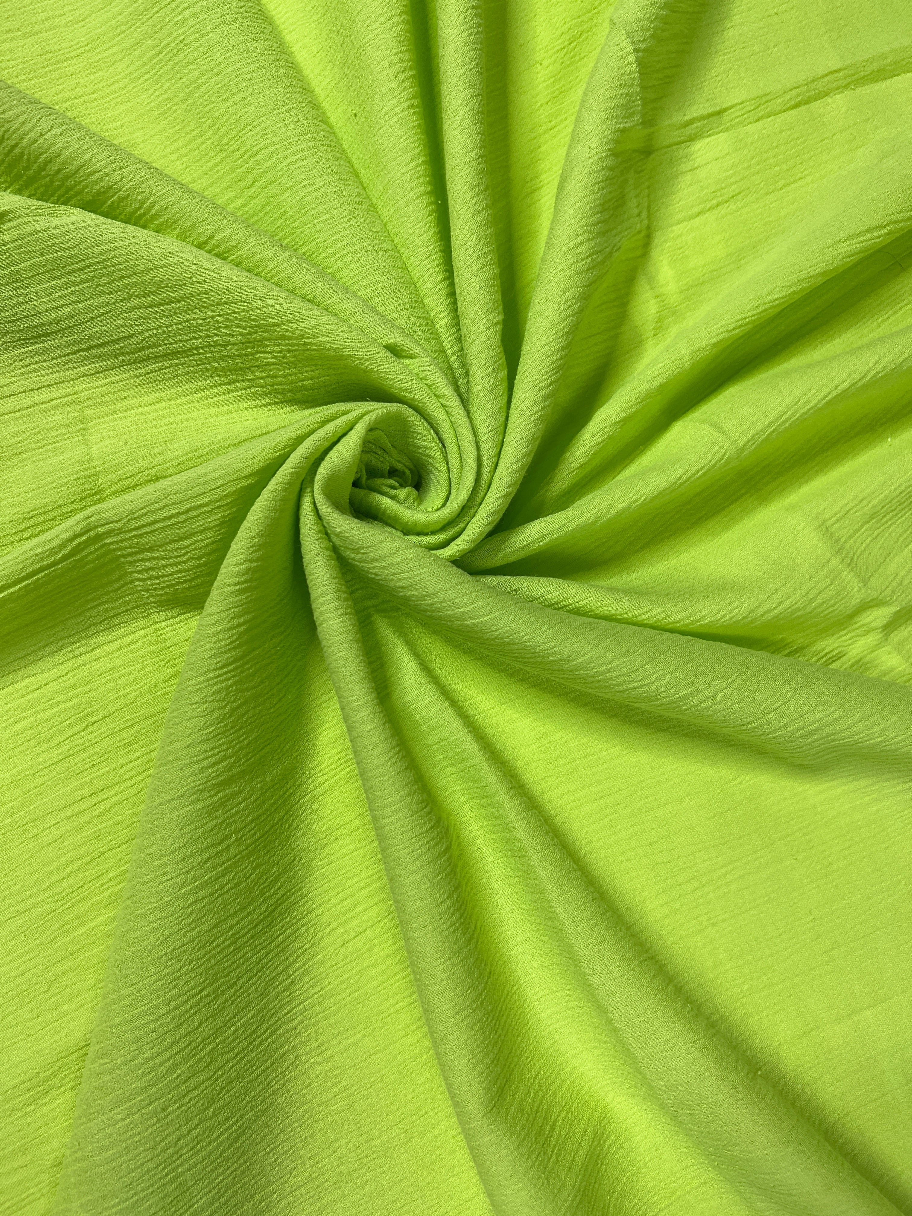 Neon Green Cotton Gauze, cotton gauze fabric, green gauze fabric, dark green gauze, cotton for woman, double gauze light green, coton gauze for bride, cotton gauze in low price