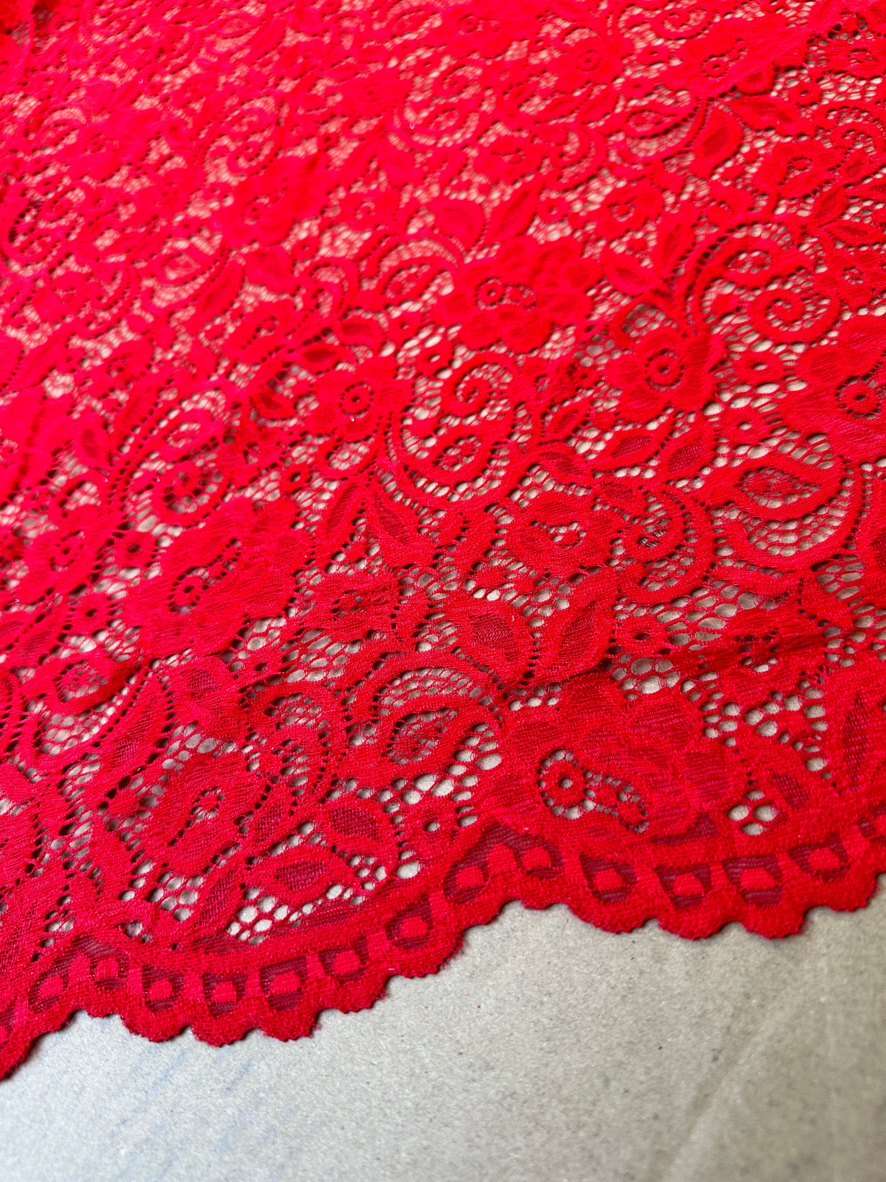 Red nylon lace, 4 way stretch lace, lace for bridal dress, red lace for woman, bridal lace design, best quality lace, buy lace online, lace for gown, lace for dress, discounted lace, best quality lace