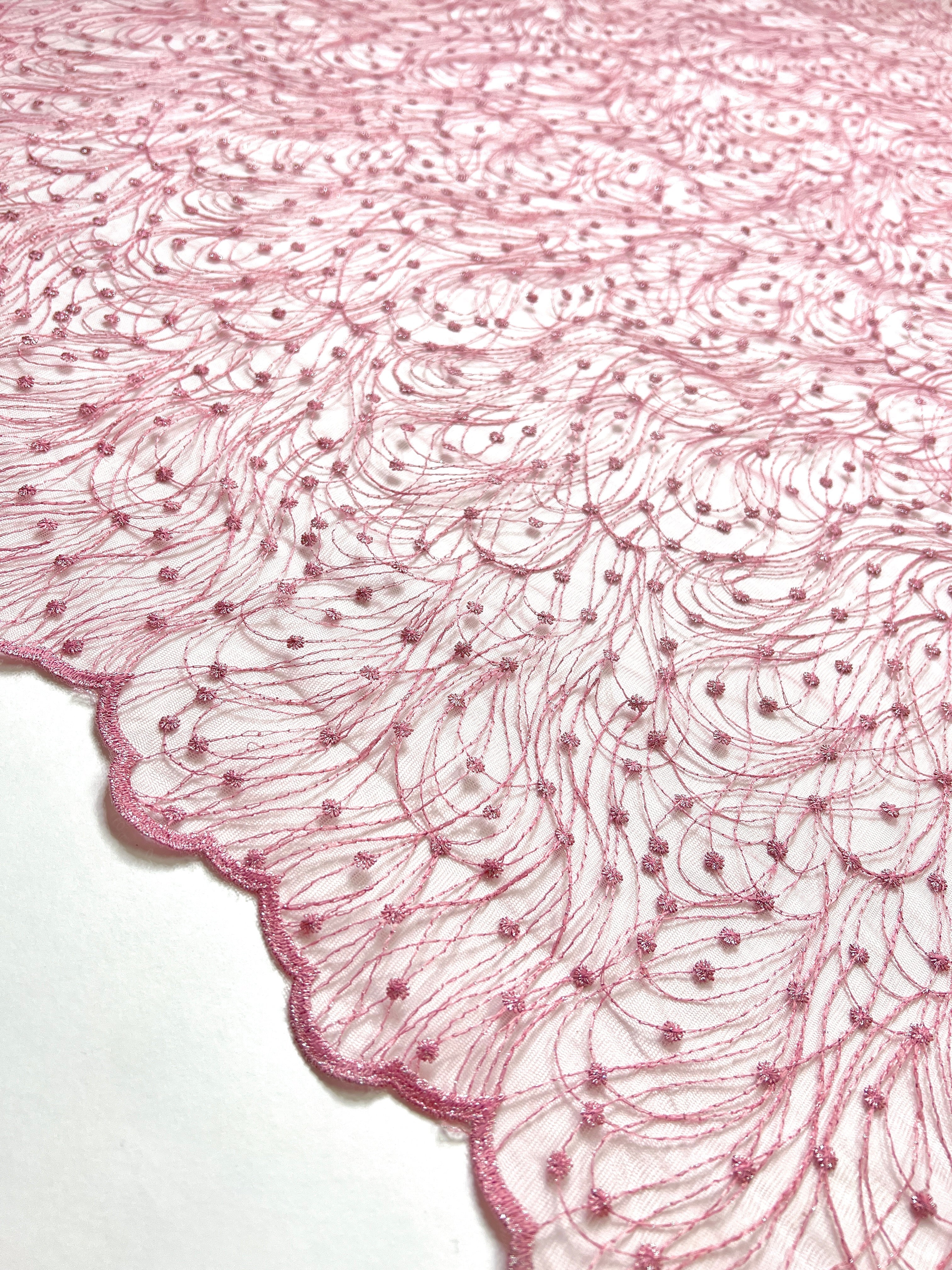Baby Pink Scallop Lace, pink Scallop Lace, light pink Scallop Lace, dark pink Scallop Lace, rose pink Scallop Lace, Scallop Lace for woman, Scallop Lace for bride, Scallop Lace in low price, premium Scallop Lace, luxury Scallop Lace