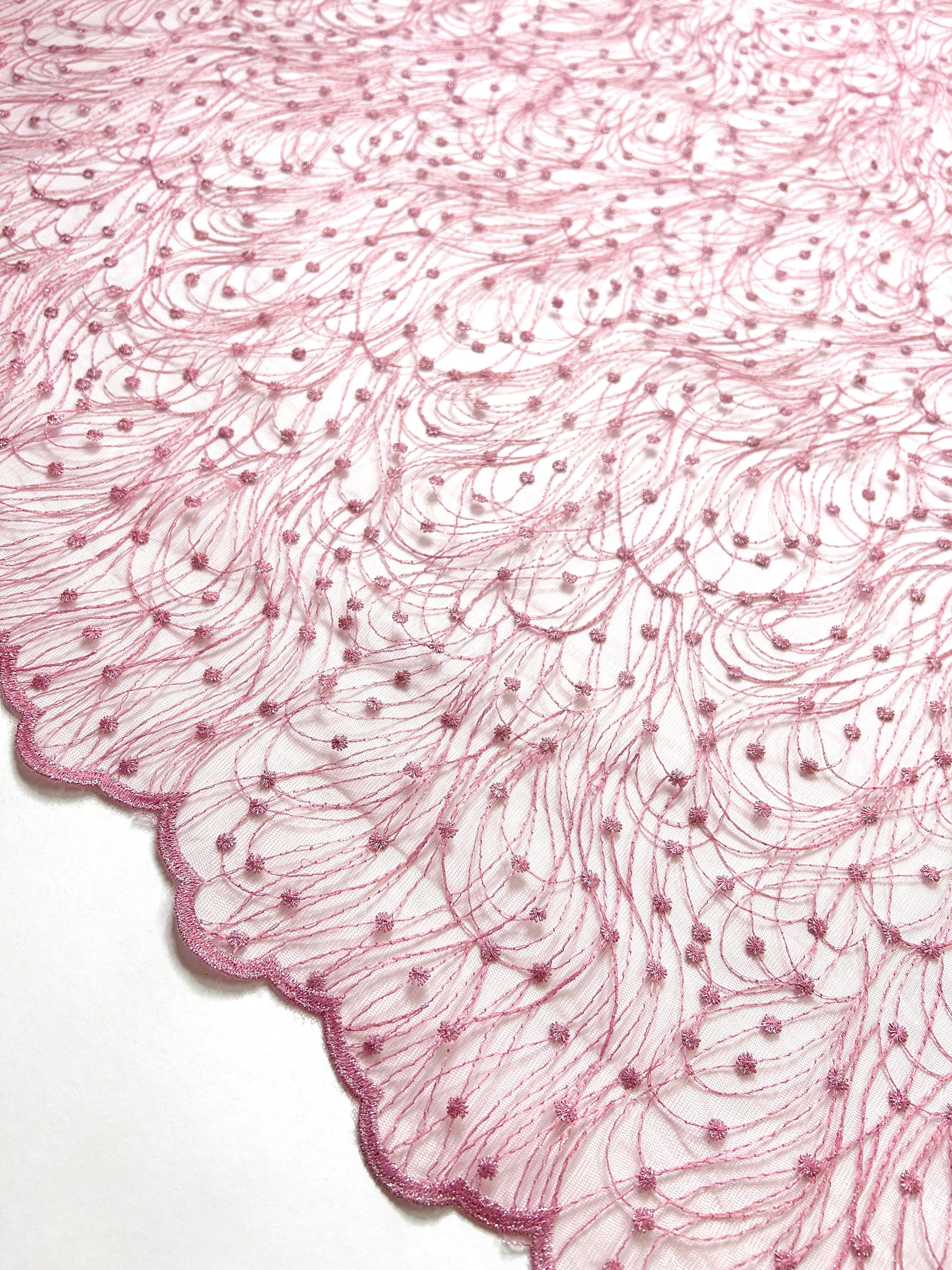 Baby Pink Scallop Lace, pink Scallop Lace, light pink Scallop Lace, dark pink Scallop Lace, rose pink Scallop Lace, Scallop Lace for woman, Scallop Lace for bride, Scallop Lace in low price, premium Scallop Lace, luxury Scallop Lace