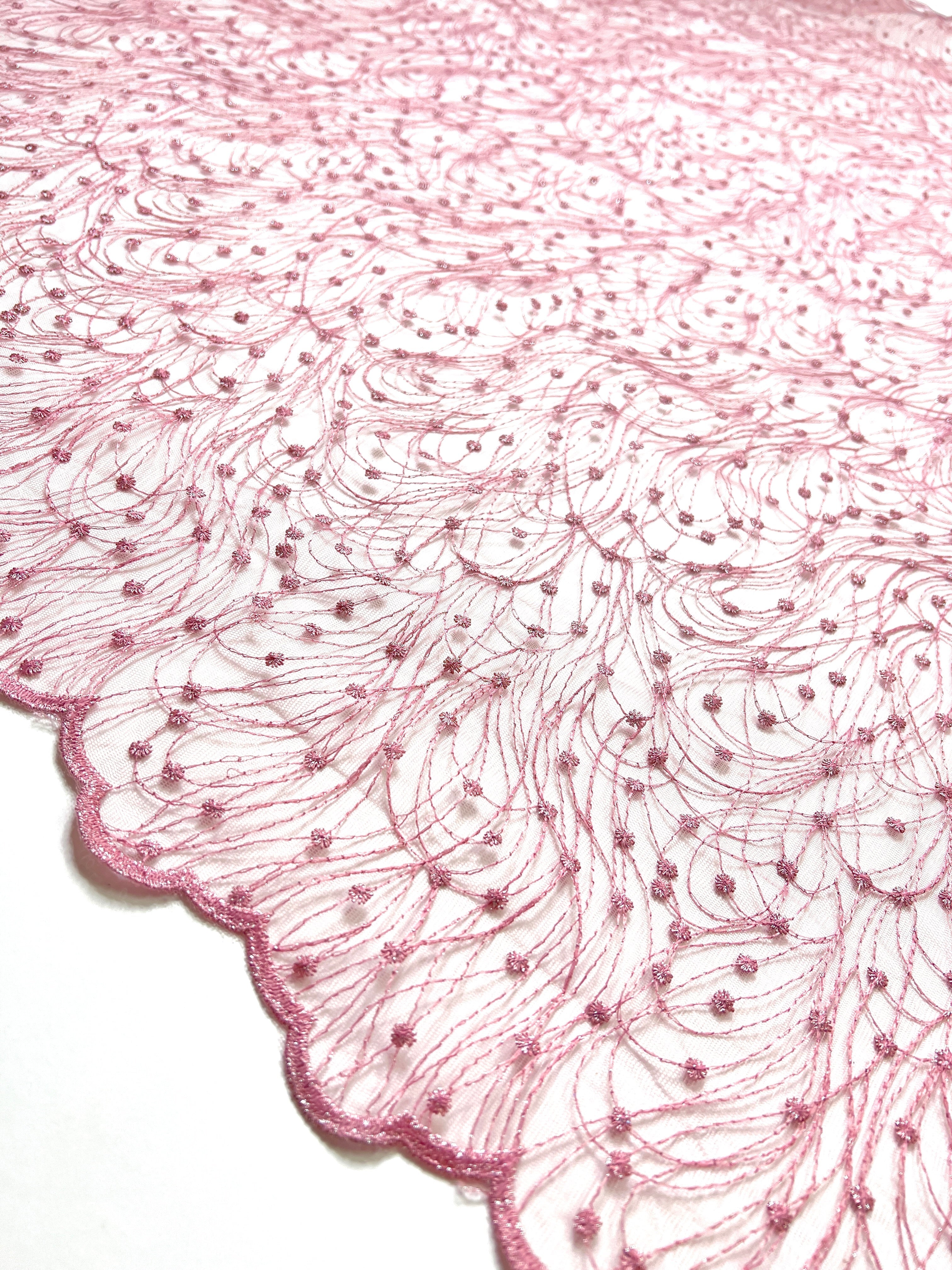 Baby Pink Scallop Lace, pink Scallop Lace, light pink Scallop Lace, dark pink Scallop Lace, rose pink Scallop Lace, Scallop Lace for woman, Scallop Lace for bride, Scallop Lace in low price, premium Scallop Lace, luxury Scallop Lace