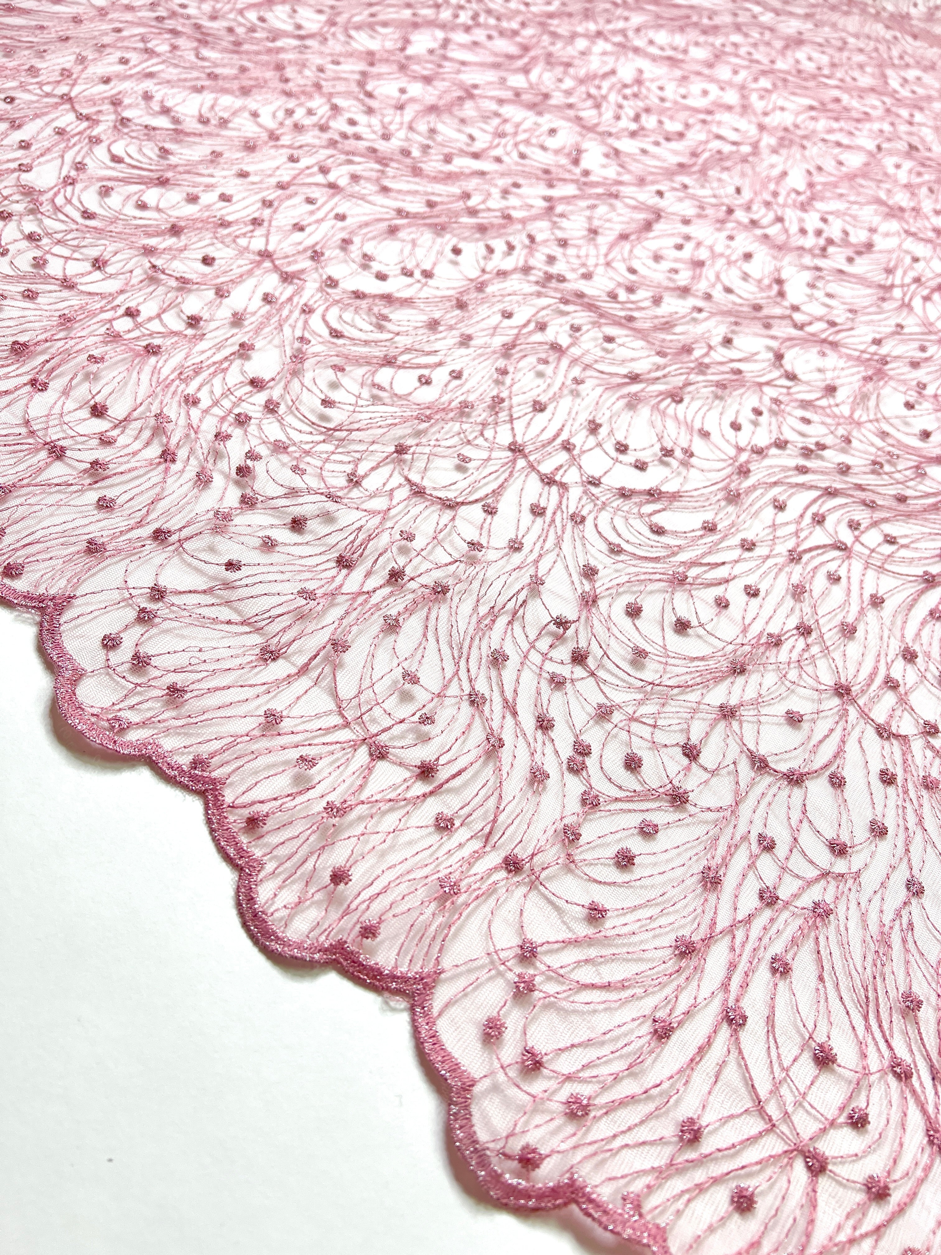 Baby Pink Scallop Lace, pink Scallop Lace, light pink Scallop Lace, dark pink Scallop Lace, rose pink Scallop Lace, Scallop Lace for woman, Scallop Lace for bride, Scallop Lace in low price, premium Scallop Lace, luxury Scallop Lace