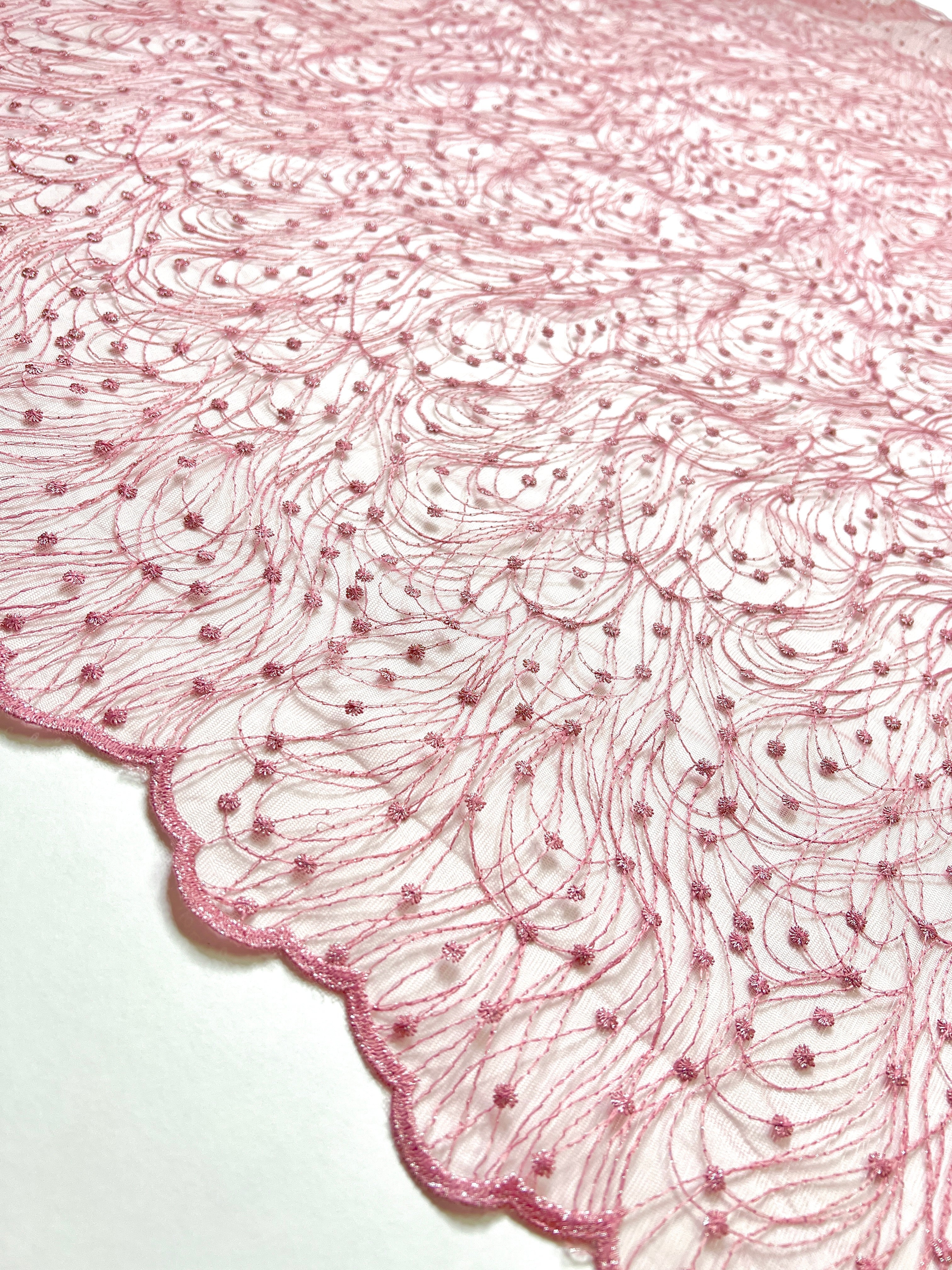 Baby Pink Scallop Lace, pink Scallop Lace, light pink Scallop Lace, dark pink Scallop Lace, rose pink Scallop Lace, Scallop Lace for woman, Scallop Lace for bride, Scallop Lace in low price, premium Scallop Lace, luxury Scallop Lace