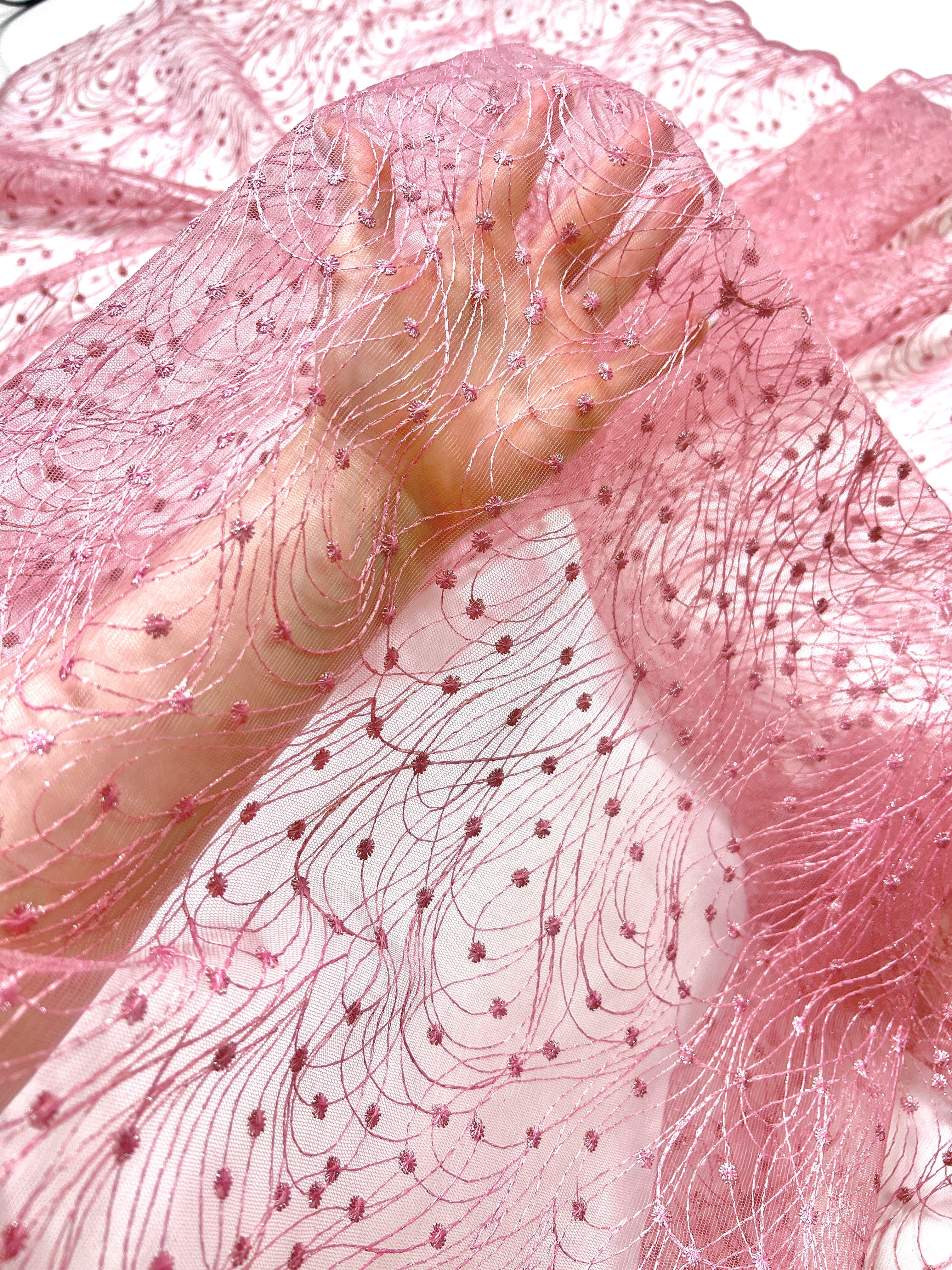 Baby Pink Scallop Lace, pink Scallop Lace, light pink Scallop Lace, dark pink Scallop Lace, rose pink Scallop Lace, Scallop Lace for woman, Scallop Lace for bride, Scallop Lace in low price, premium Scallop Lace, luxury Scallop Lace