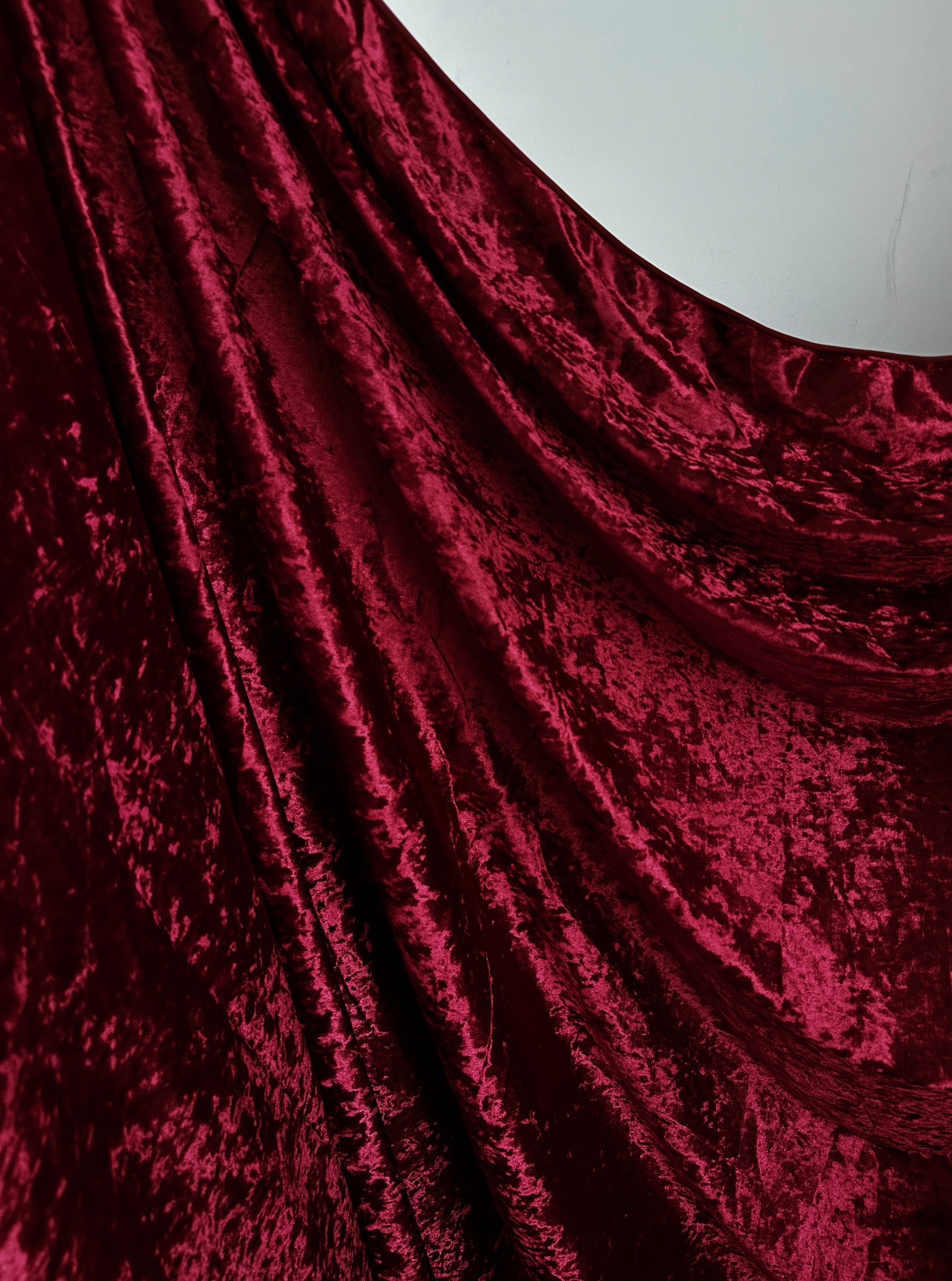 Burgundy Crushed Velvet Flocking Fabric