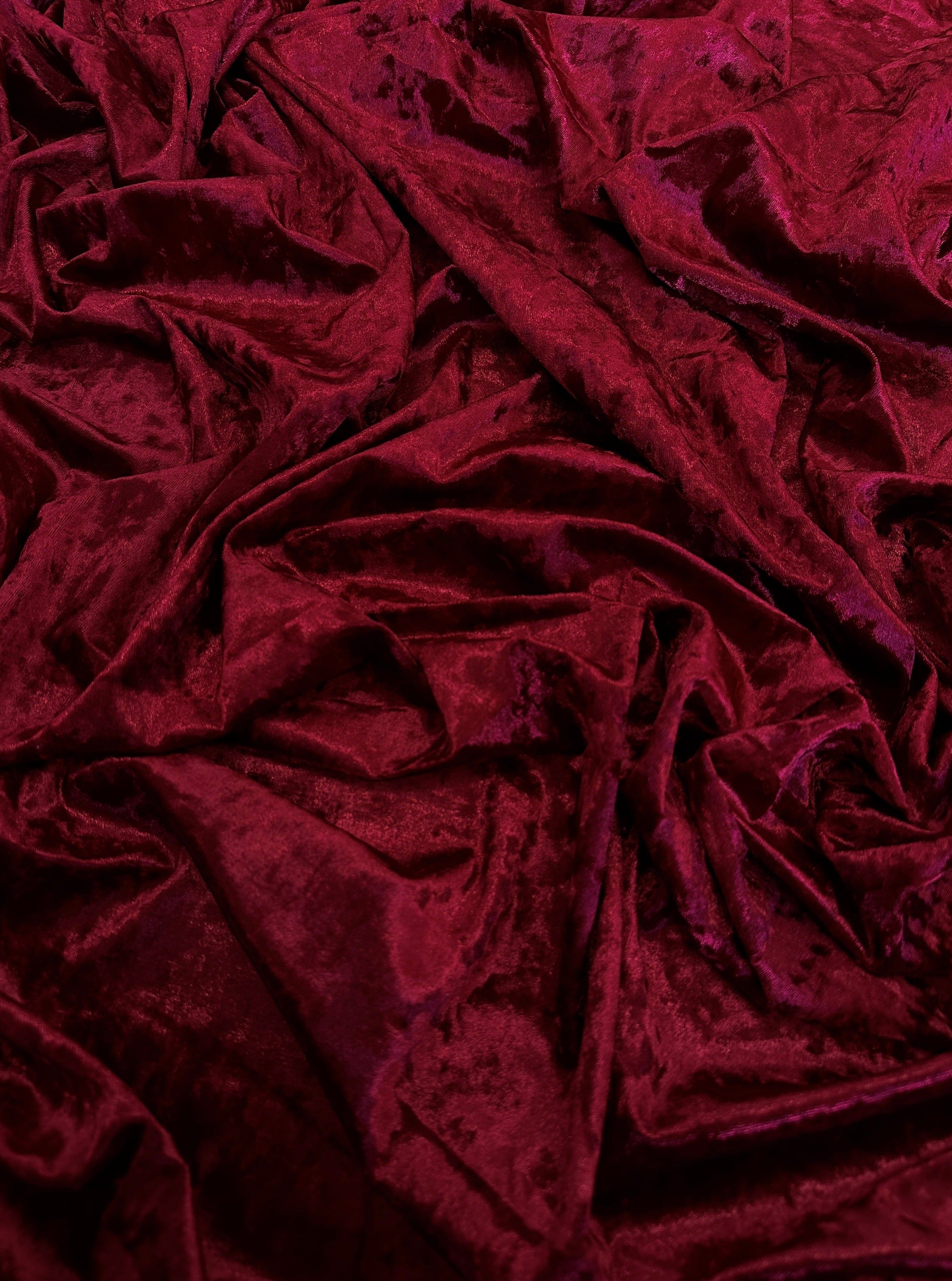Burgundy Stretch Crushed Velvet – KikiTextiles