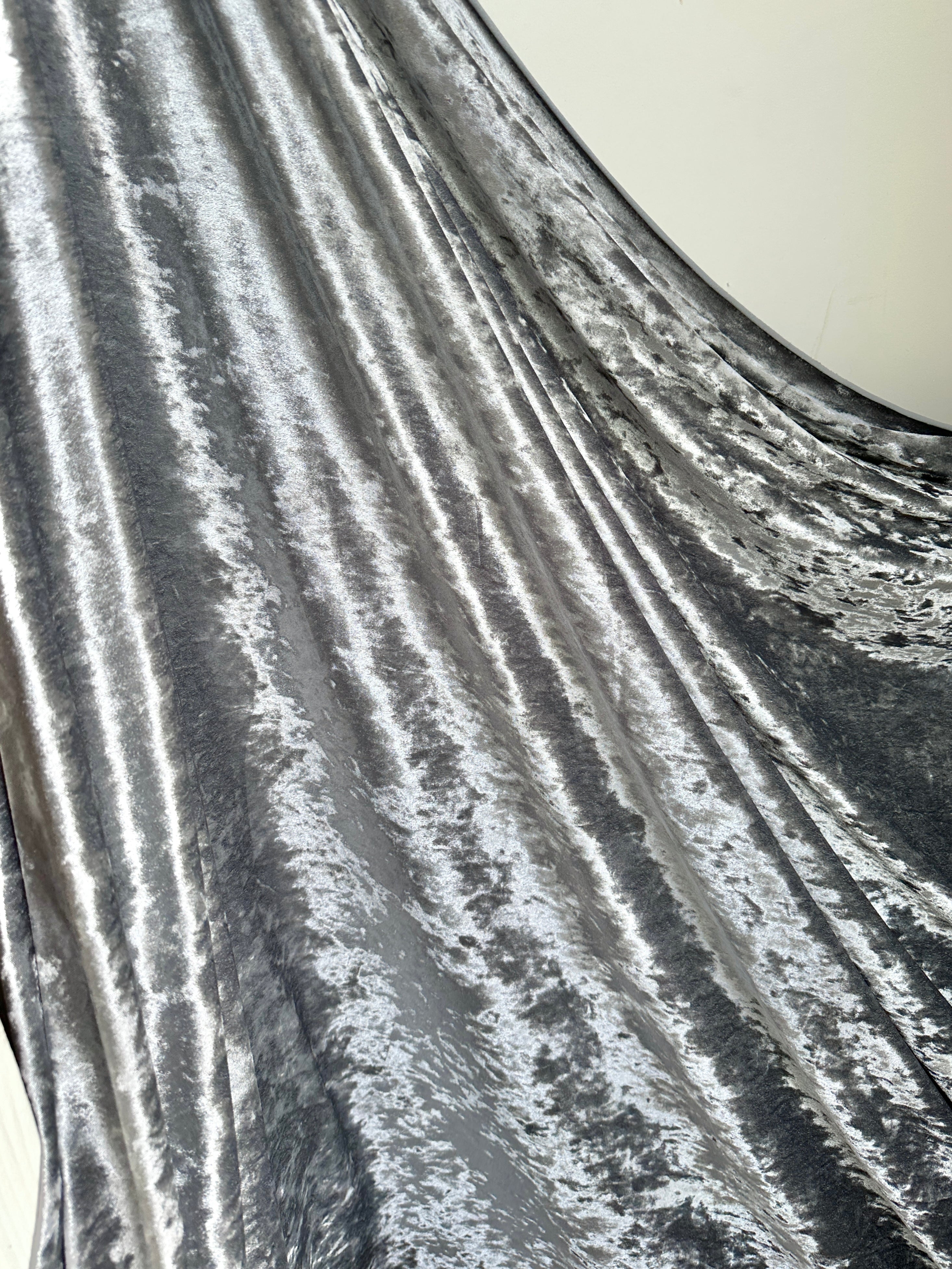 Silver crushed velvet, Silver fabric for woman, Silver bridal fabric, Bridal dress silver, Silver stretch fabric, Velvet for golvers, Velvet for pants, Crushed velvet on sale, Discounted velvet, Luxury Velvet, Premium velvet, Best quality velvet