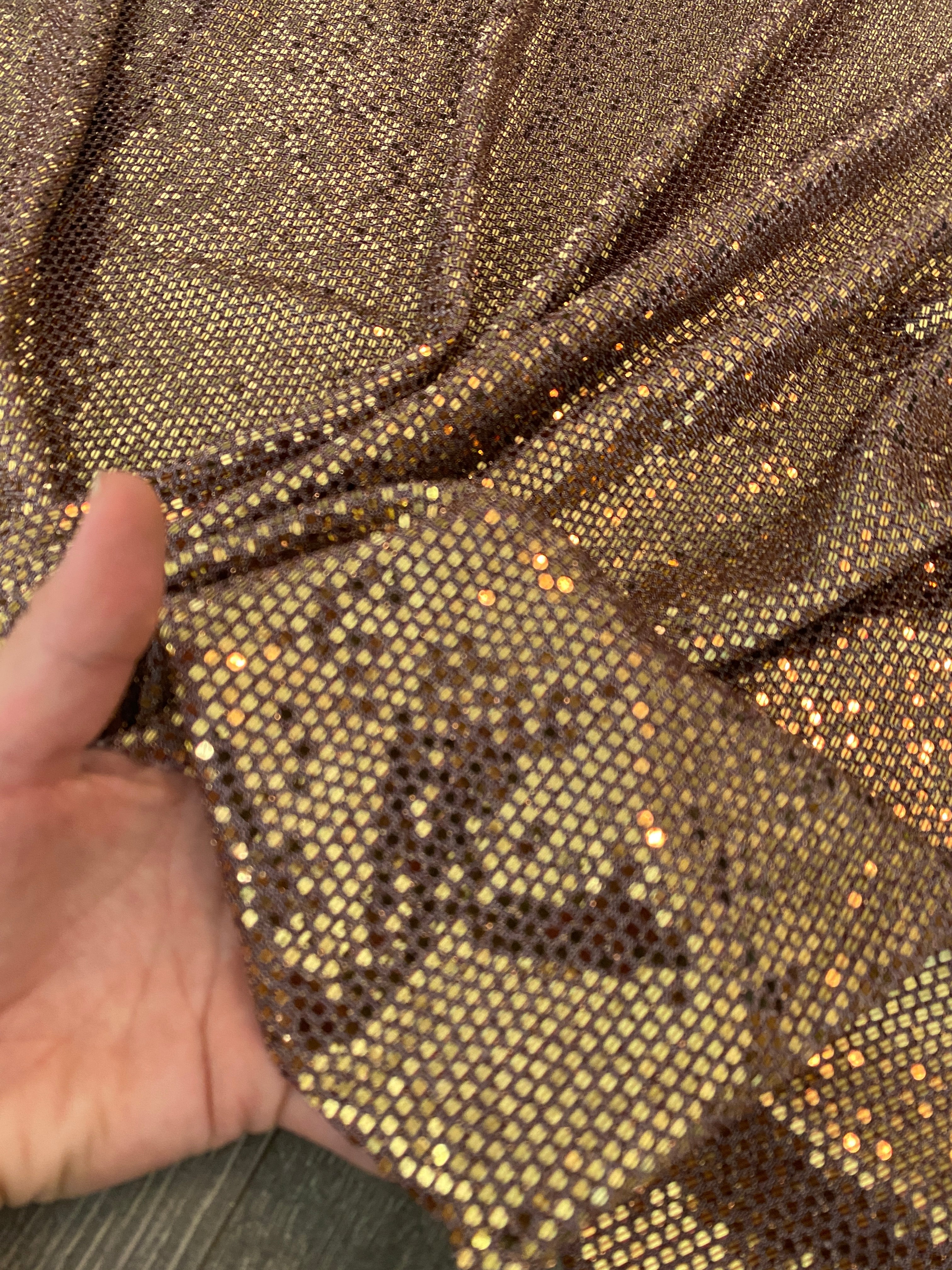 Gold Flat Mirror Stretch Sequin Knit, sequin knit on discount. gold sequin, stretch sequin knit, flat mirror nsequin material, mirror sequin knit for brides, stretch sequin fabric by the yard, gold sequin knit fabric dress