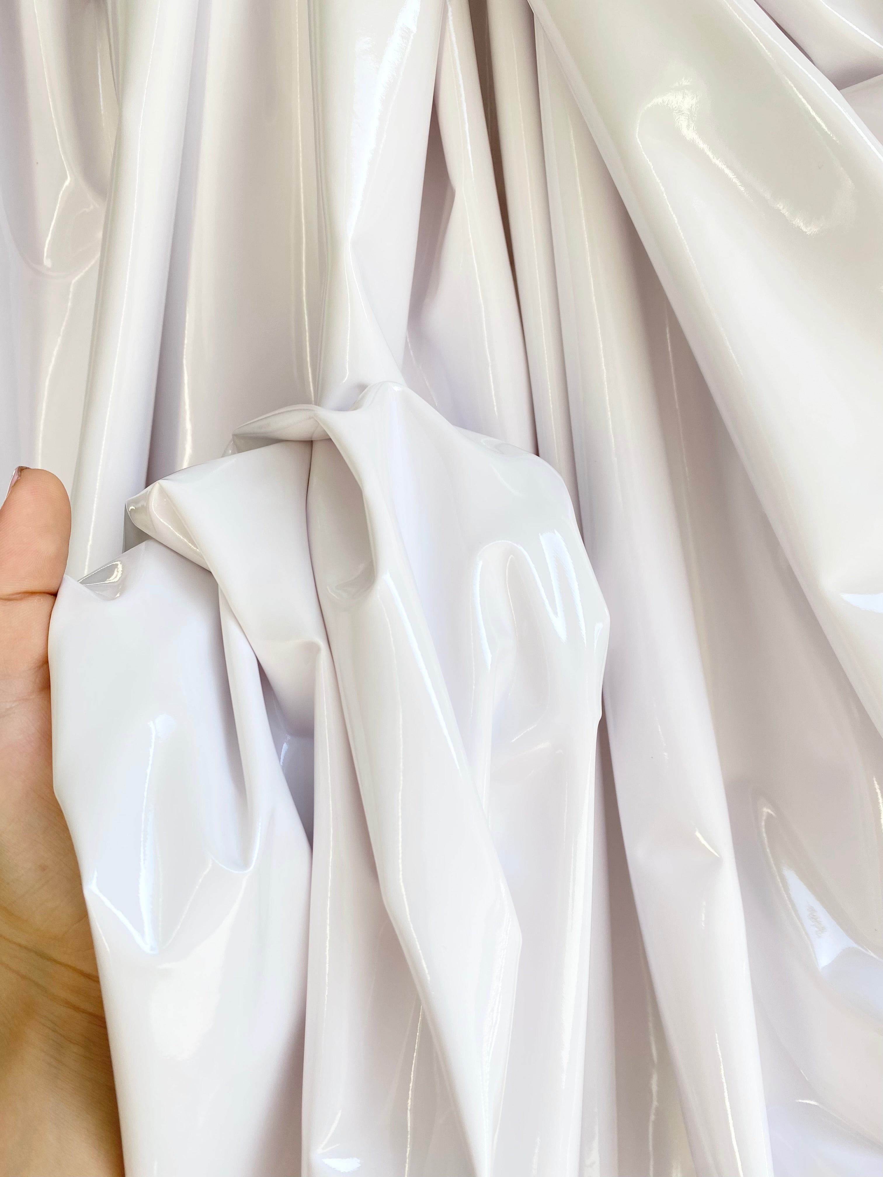 White Glossy Stretch Patent Leather/Latex