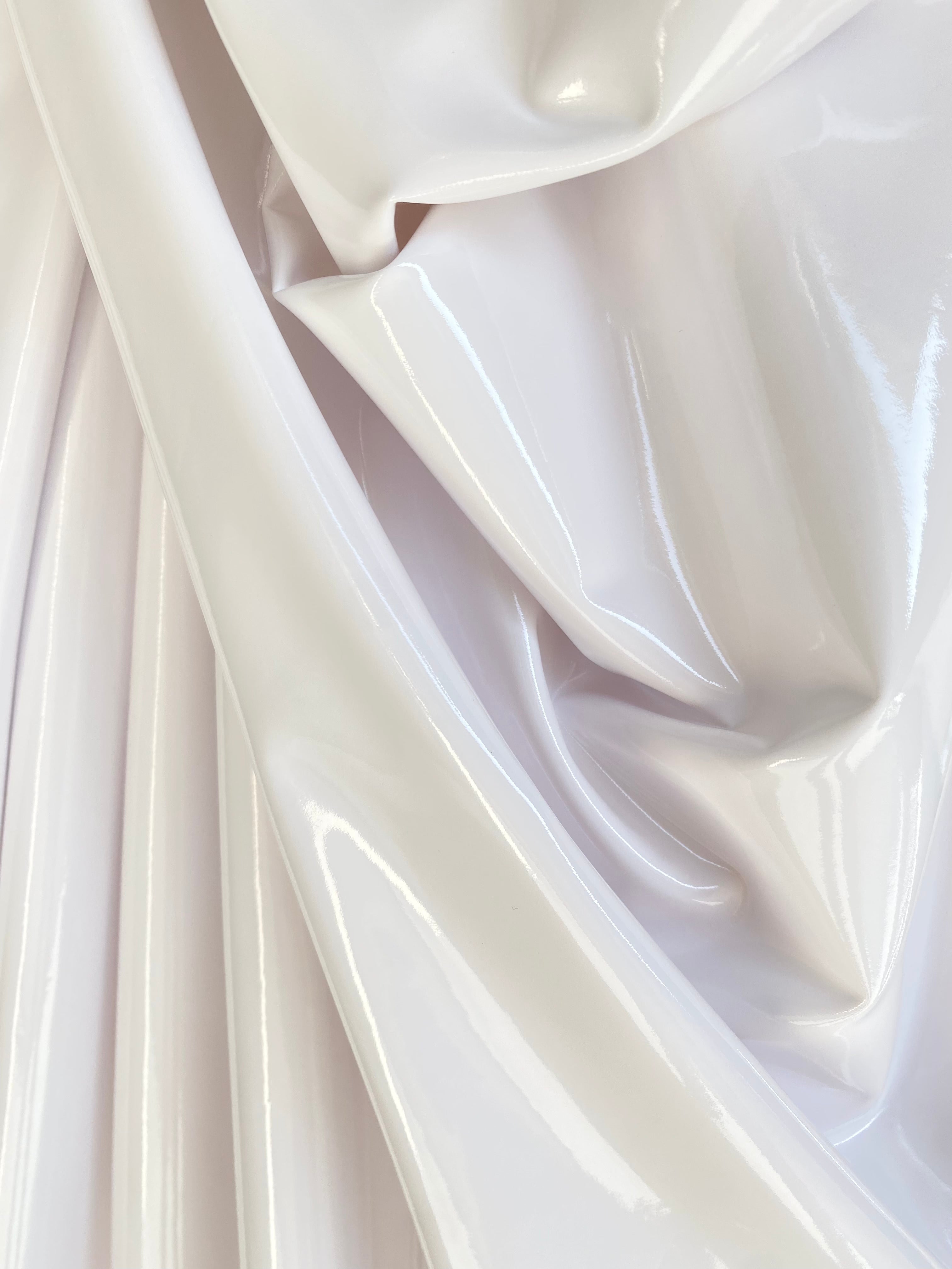 White Shiny Glossy Stretch Patent Leather/Latex