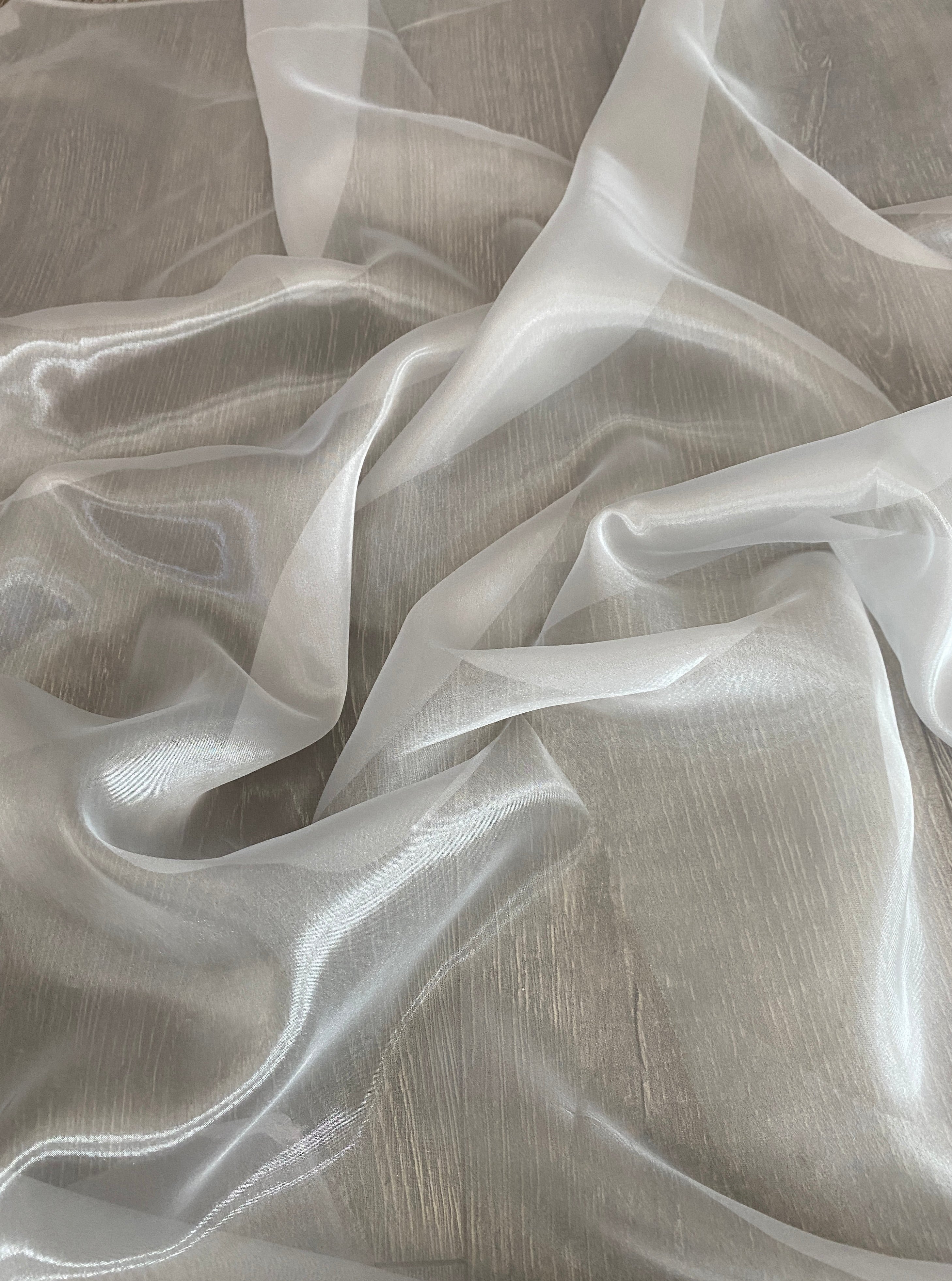 organza, crystal organza, silver crystal organza, ivory white organza, white organza fabric, chiffon organza, kiki textiles, organza store usa, organza fabric online, organza fabric for dress, transparent fabric