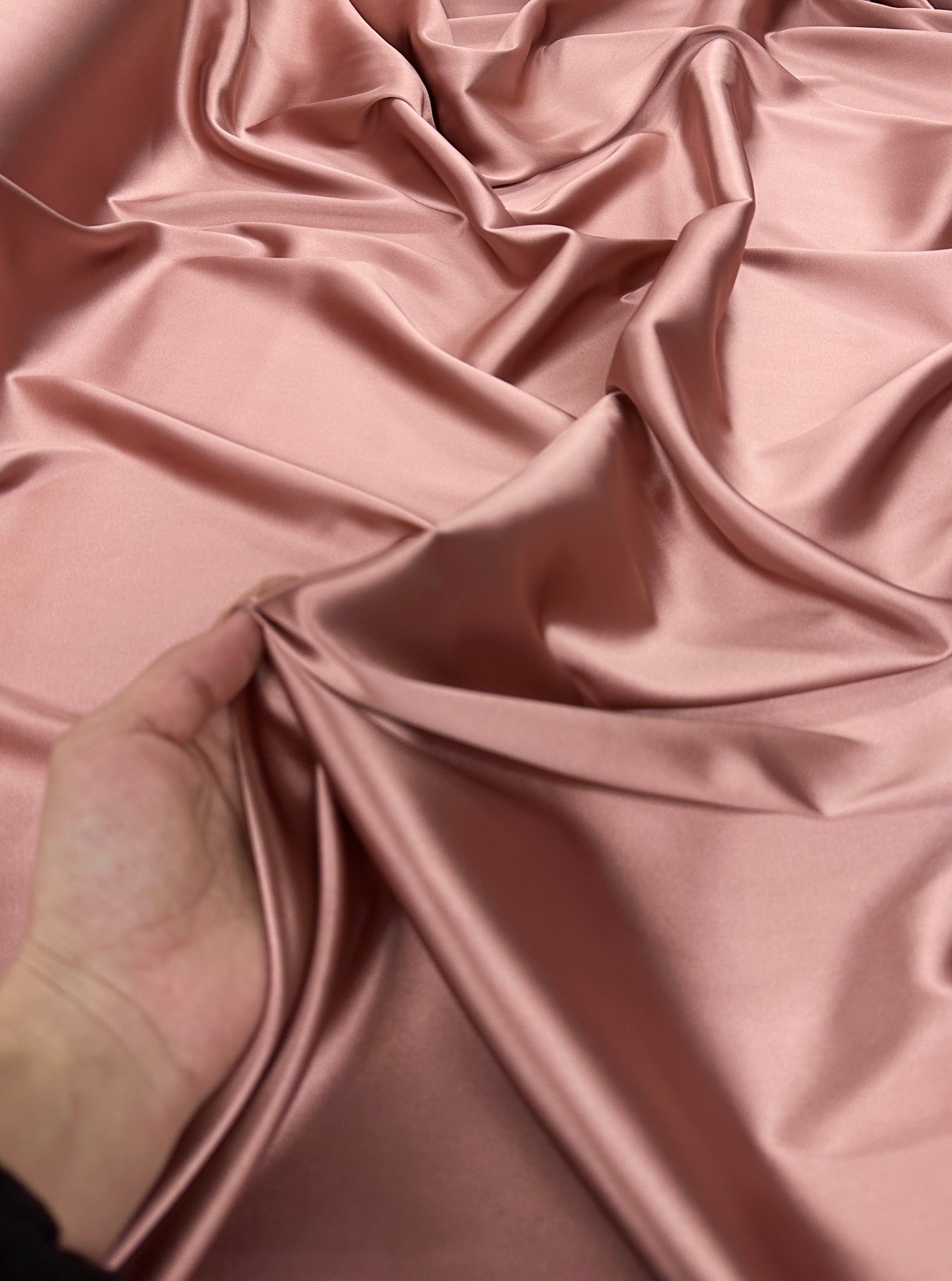 shiny silk fabric, solid silk, solid satin, stretch silk charmeuse, silk fabric by the yard, natural silk, pure silk, 100% pure silk, natural fabric, kiki textiles, online fabric store usa, luxurious fabric, silk satin online, fancy silk, soft silk, smooth silk, 100% natural silk, charmeuse satin, pink natural silk, pink silk, rusty rose natural silk, rusty rose silk, pink natural stretch silk, pink silk, baby pink silk, pink silk satin, light pink silk