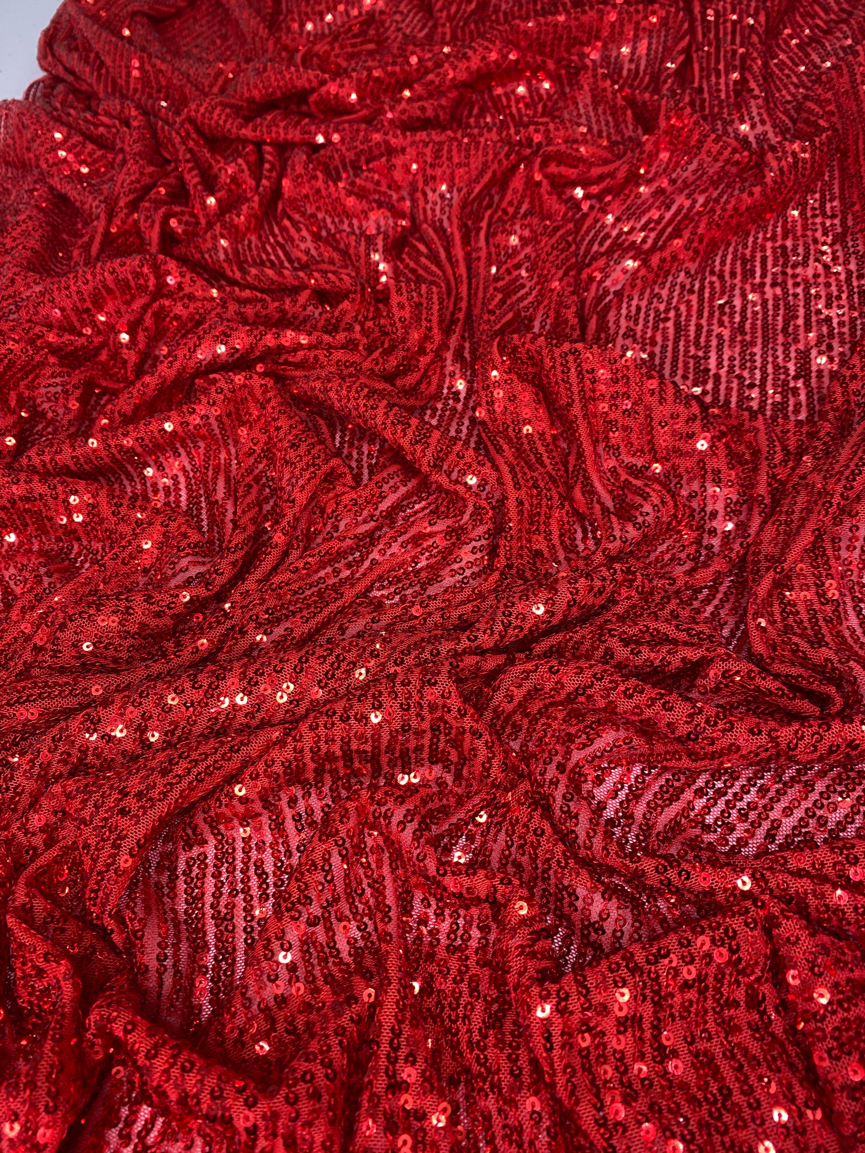 Stretch Stripped Sequin On Mesh