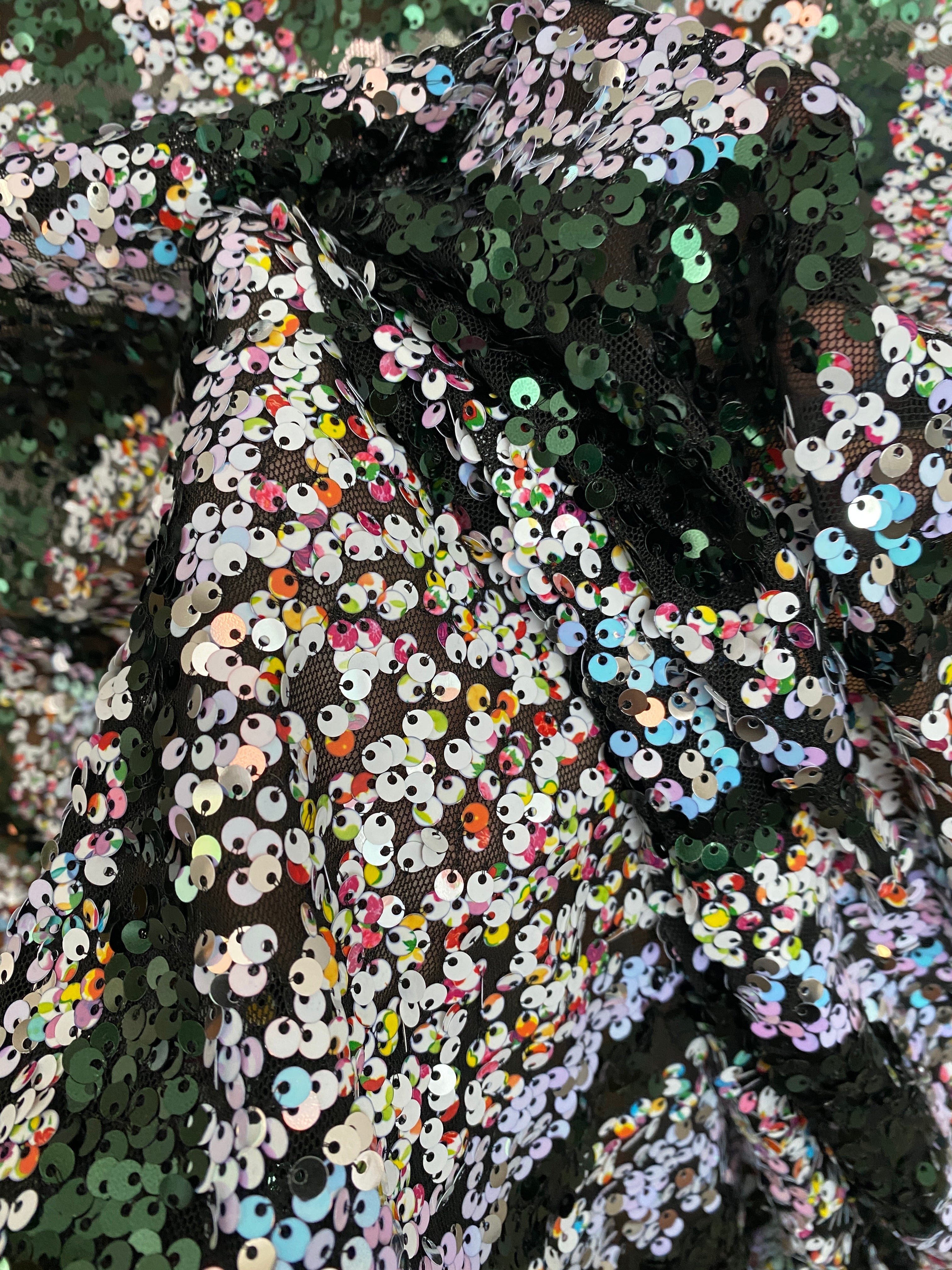 Rainbow Iridescent Sequin on Mesh, multicolor stretch Sequin Mesh, iridescent Sequin on Mesh, Stretch Sequin Mesh, Stretch Sequin Mesh for woman,  Stretch Sequin Mesh for bride, Stretch Sequin Mesh on sale, Stretch Sequin Mesh on discount, Stretch Sequin Mesh online
