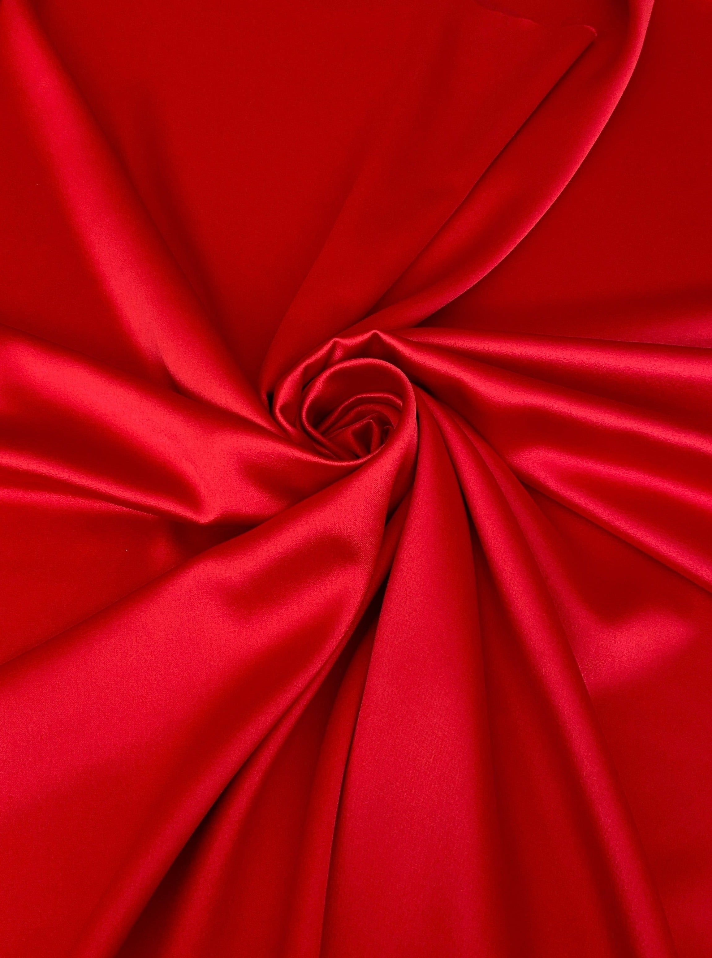 red crepe back satin, stretch red crepe back satin, red stretch satin, red stretch bridal satin,premium satin, luxury satin, satin usa, satin for woman