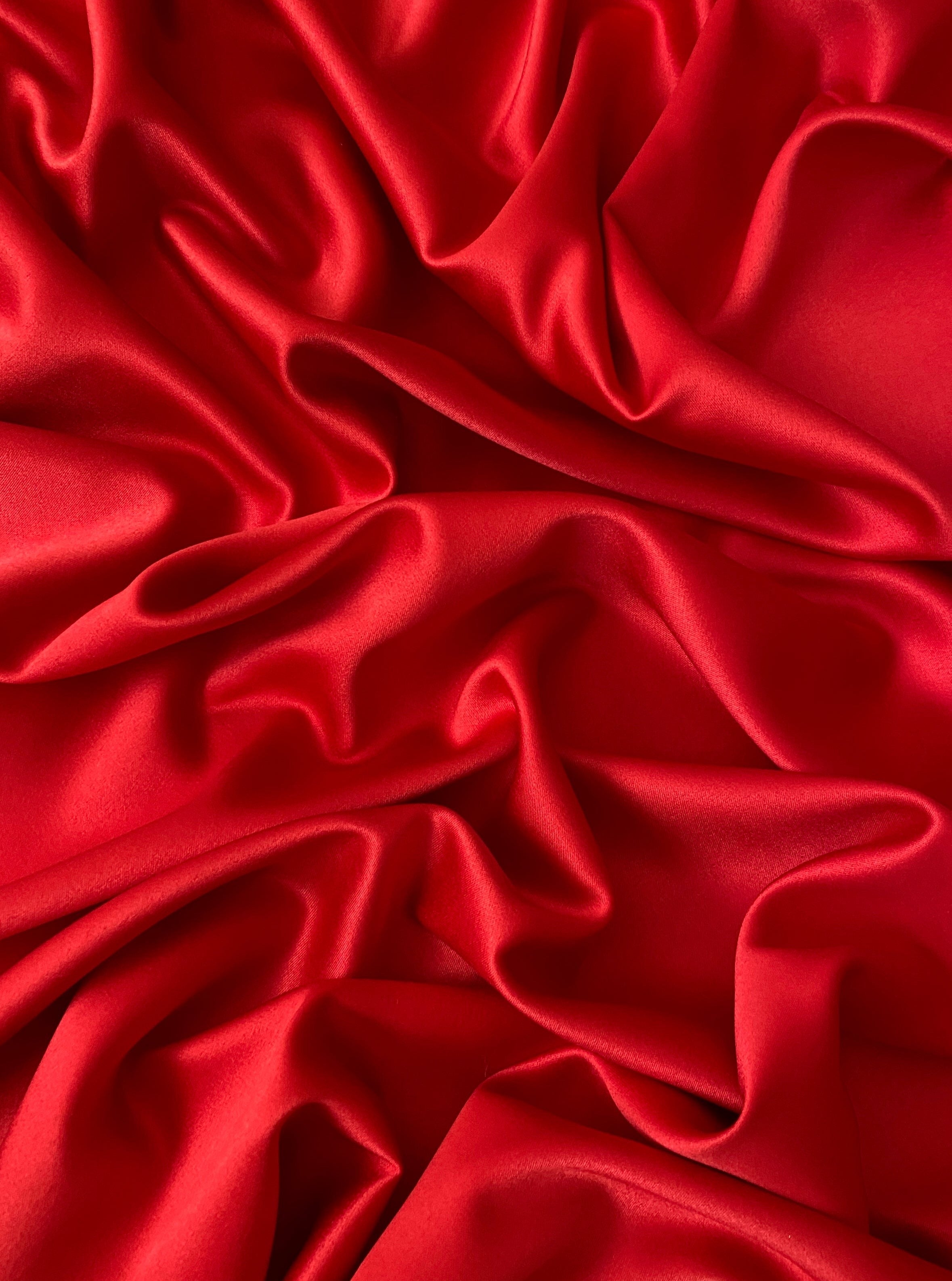 red crepe back satin, stretch red crepe back satin, red stretch satin, red stretch bridal satin,premium satin, luxury satin, satin usa, satin for woman