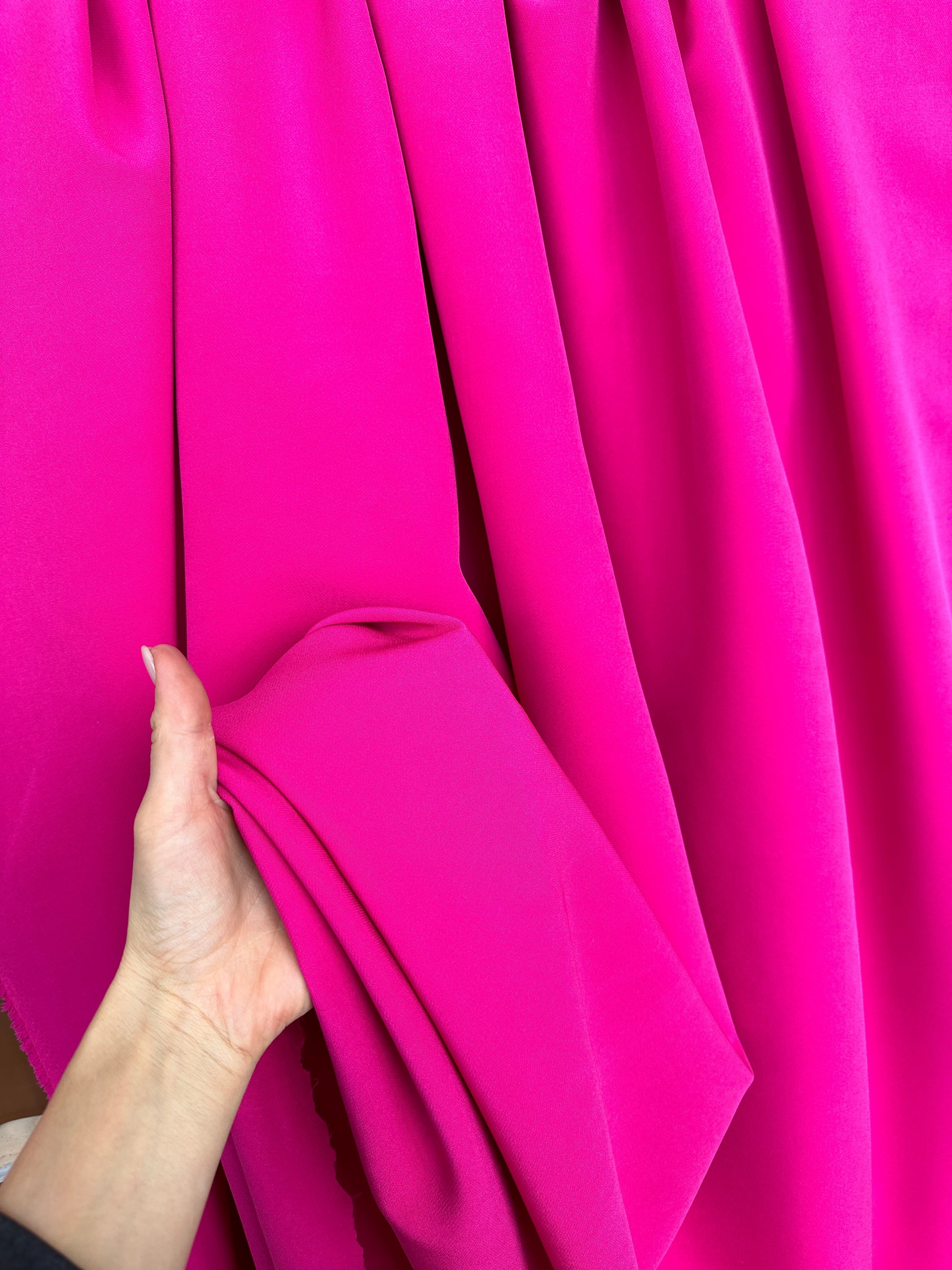 fuchsia stretch crepe, fuchsia bridal fabric, fuchsia color for woman, pink woman dress, light pink fabric, baby pink fabric, fuchsia dress in cheap, buy fabric online, discounted fabric, cheap fabric