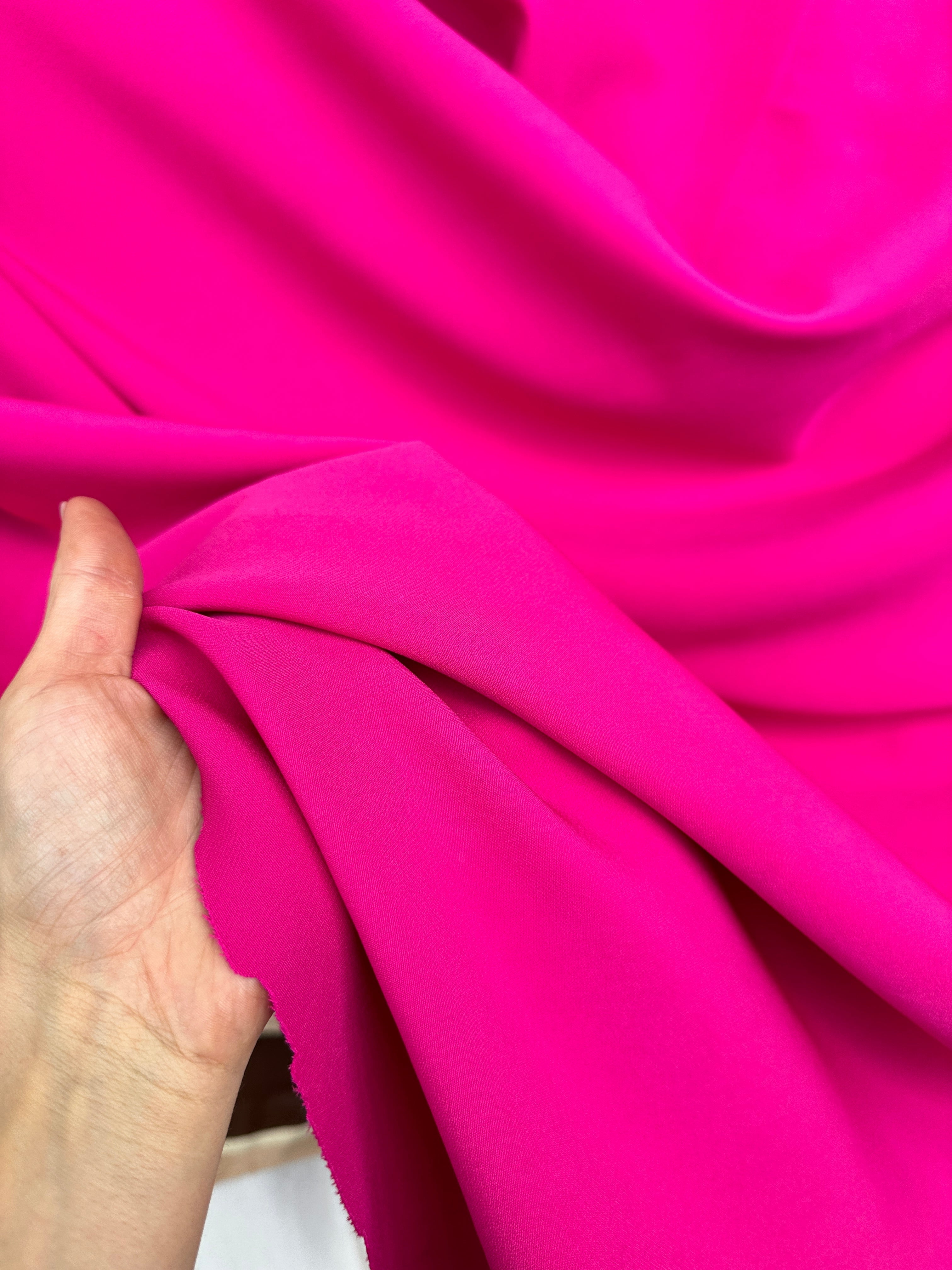 fuchsia stretch crepe, fuchsia bridal fabric, fuchsia color for woman, pink woman dress, light pink fabric, baby pink fabric, fuchsia dress in cheap, buy fabric online, discounted fabric, cheap fabric