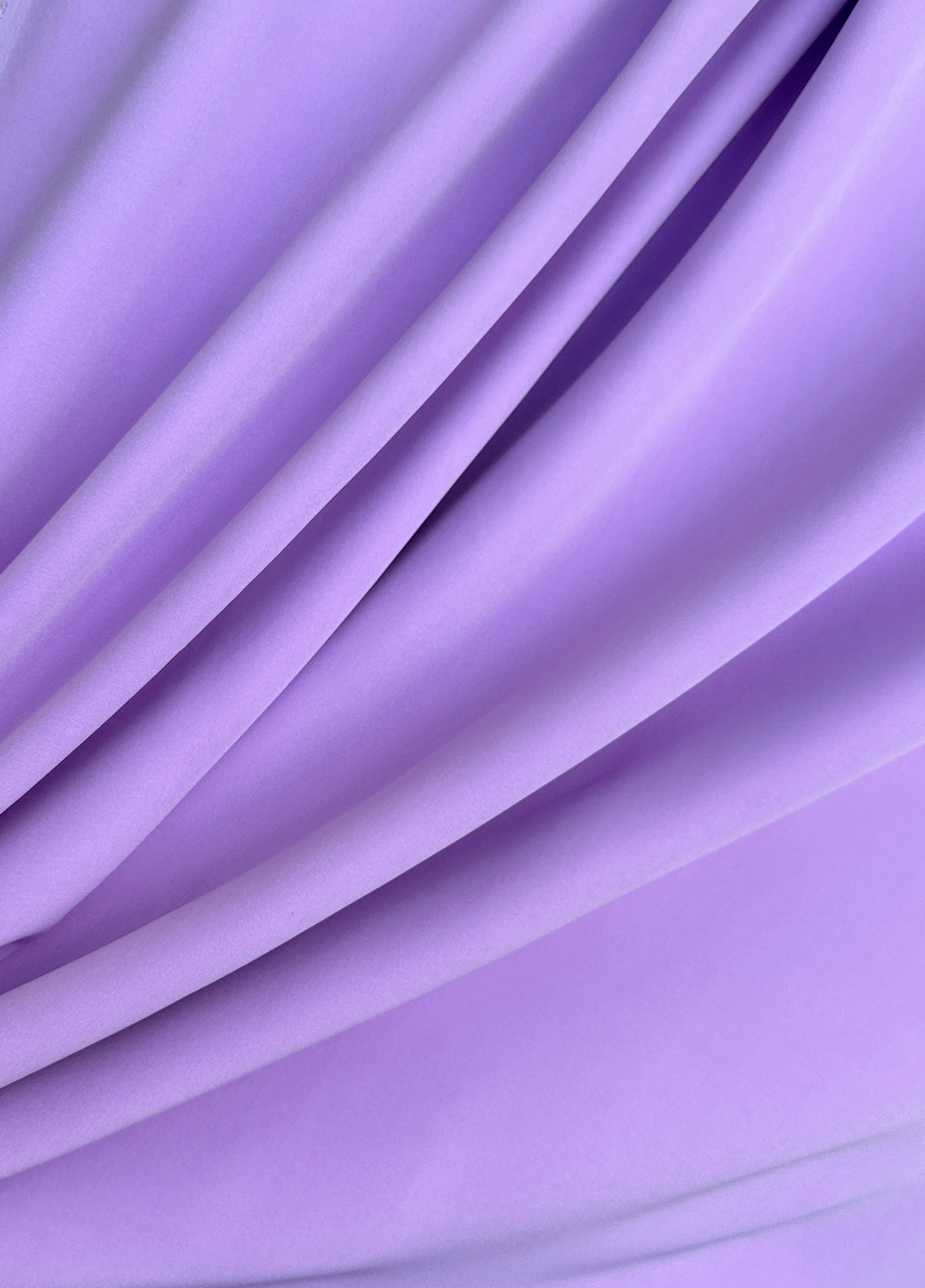 lavender stretch crepe, lavender color fabric, purple color fabric, purple dress for woman, light purple dress, best lavender color, fabric for woman, purple bridal dress, stretch bridal dress, cheap fabric, discounted fabric, buy fabric for woman online, luxury dress for woman, viscose crepe, crepe clothing material, wedding crepe, opac fabric, stretch crepe back satin