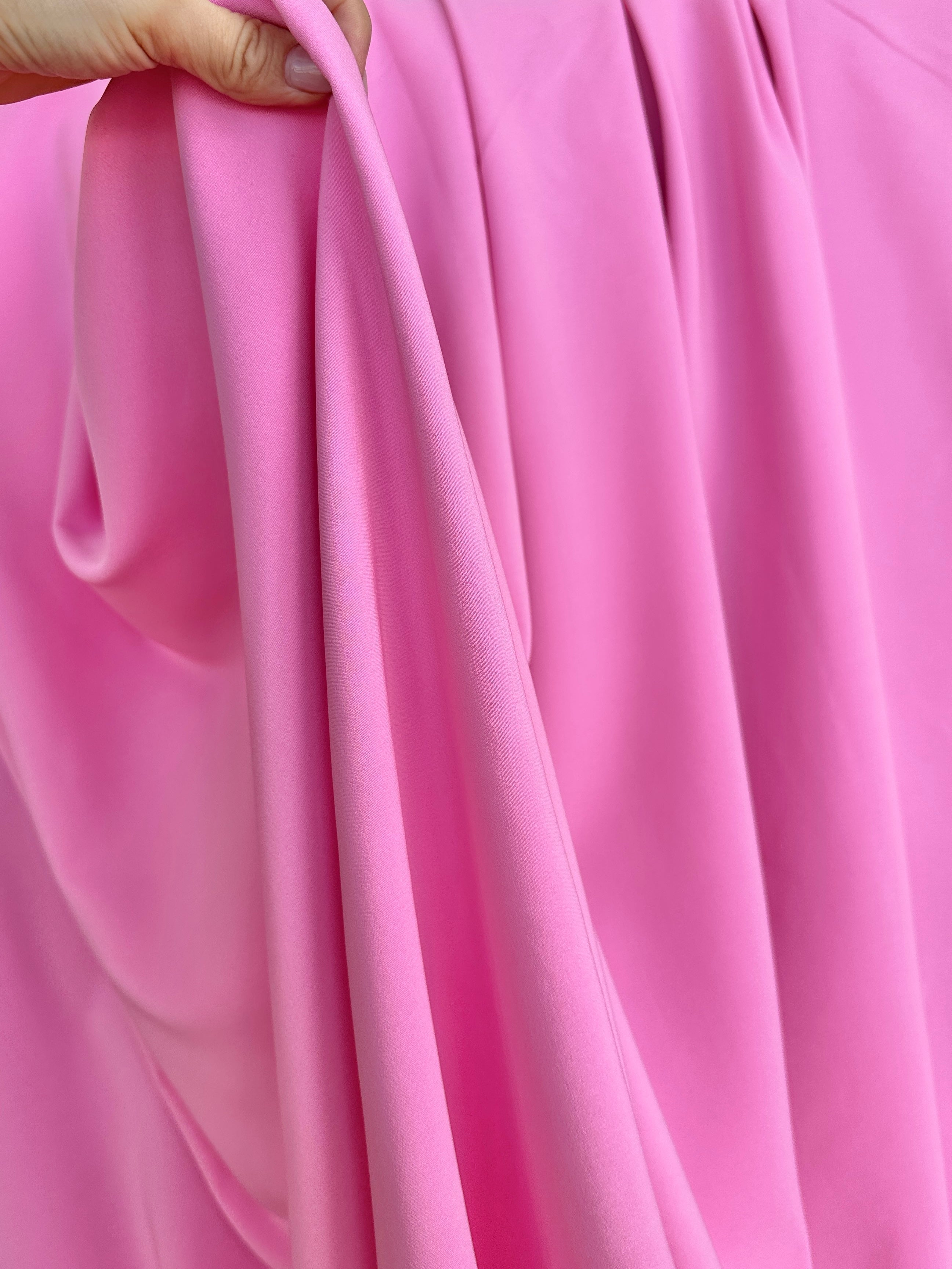 crepe and gabardine, Baby Pink Stretch Crepe Fabric, Princess Pink Moss Crepe Fabric By yard, Pink 4ply crepe, Baby Pink Spandex Fabric, Baby Pink Stretch Twill, gabardine for woman, fabric on sale, discounted fabric, gabardine on sale, buy fabric online