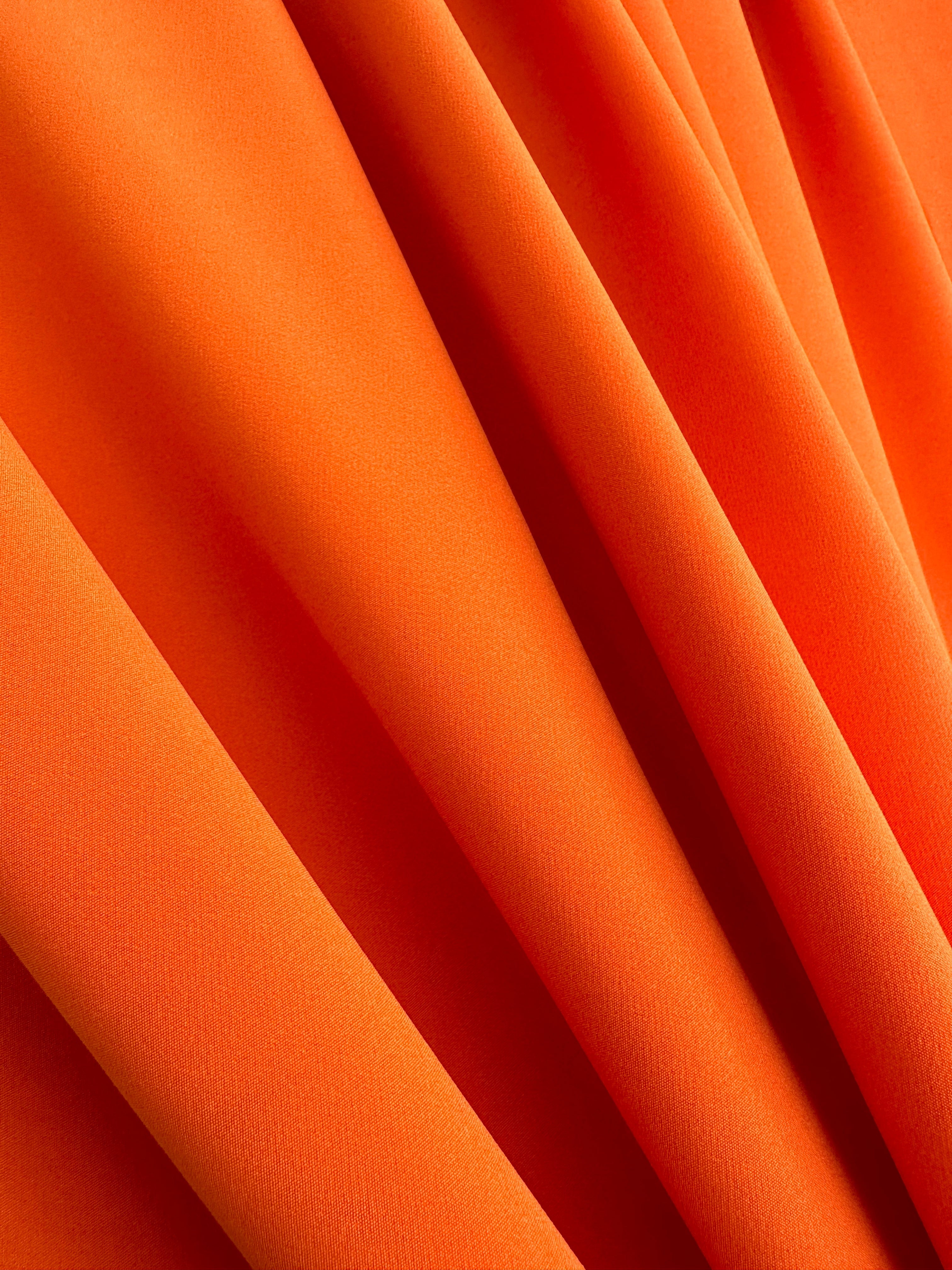 orange stretch crepe, orange bridal fabric, polyester crepe material, 4 way stretch crepe,stretch crepe, brushed twill, brushed crepe, poly gabardine, polyester gabardine, gabardine material, poplin gabardine, poly poplin, polyester, poplin twill, poplin fabric, orange fabric for woman