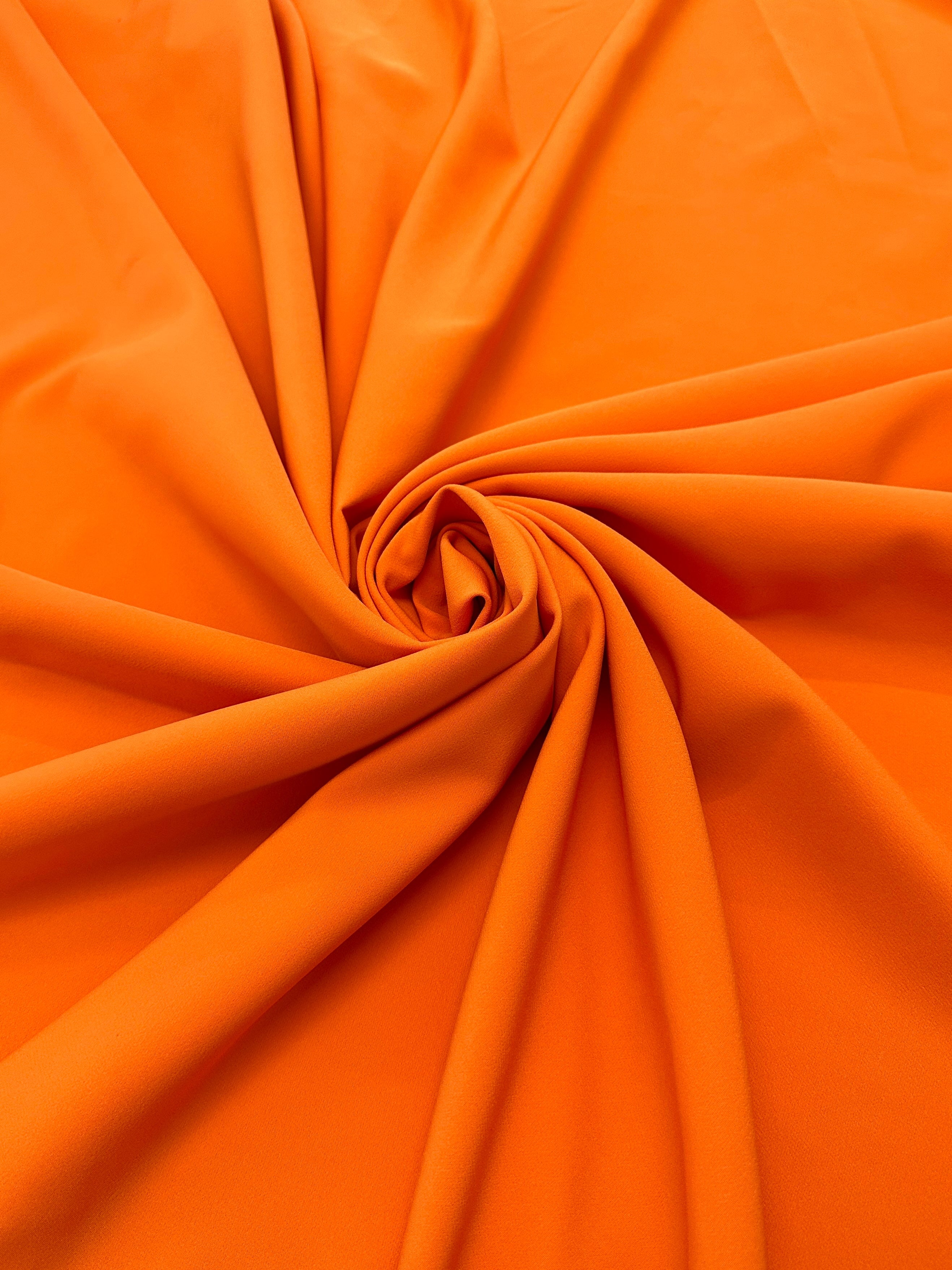 orange stretch crepe, orange bridal fabric, polyester crepe material, 4 way stretch crepe,stretch crepe, brushed twill, brushed crepe, poly gabardine, polyester gabardine, gabardine material, poplin gabardine, poly poplin, polyester, poplin twill, poplin fabric, orange fabric for woman