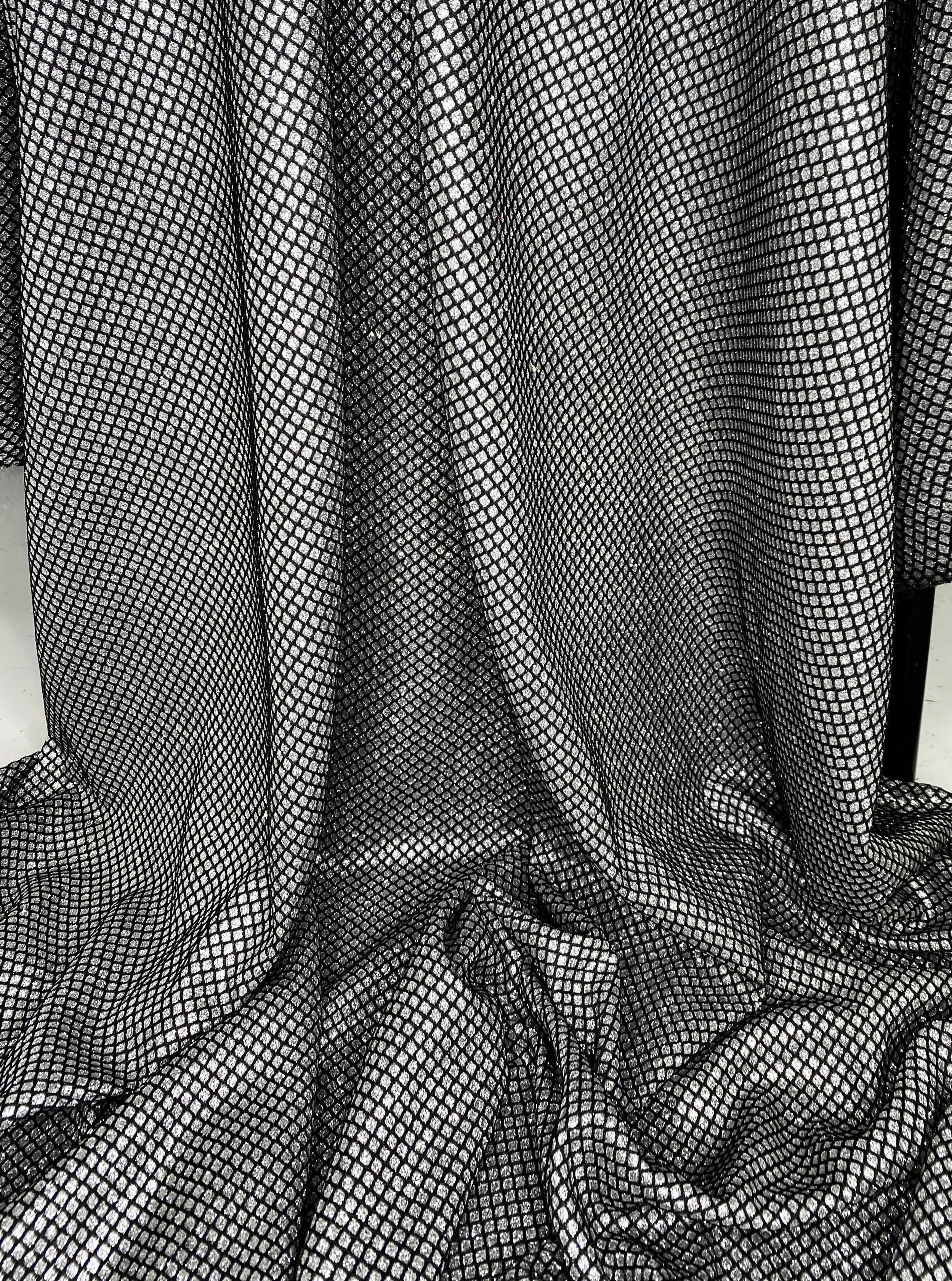 Silver Diamond Glitter Fabric