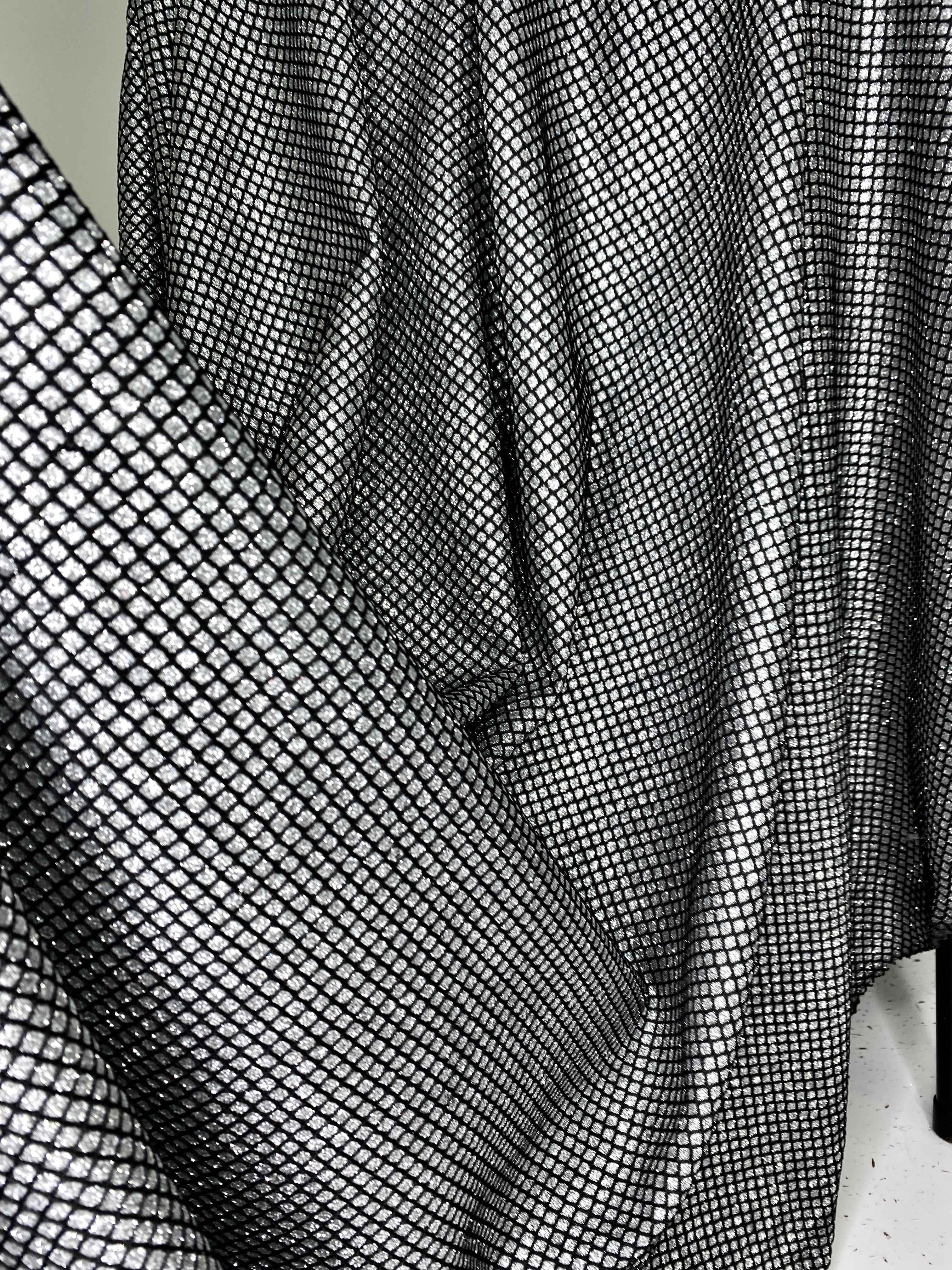 Silver Diamond Glitter Fabric