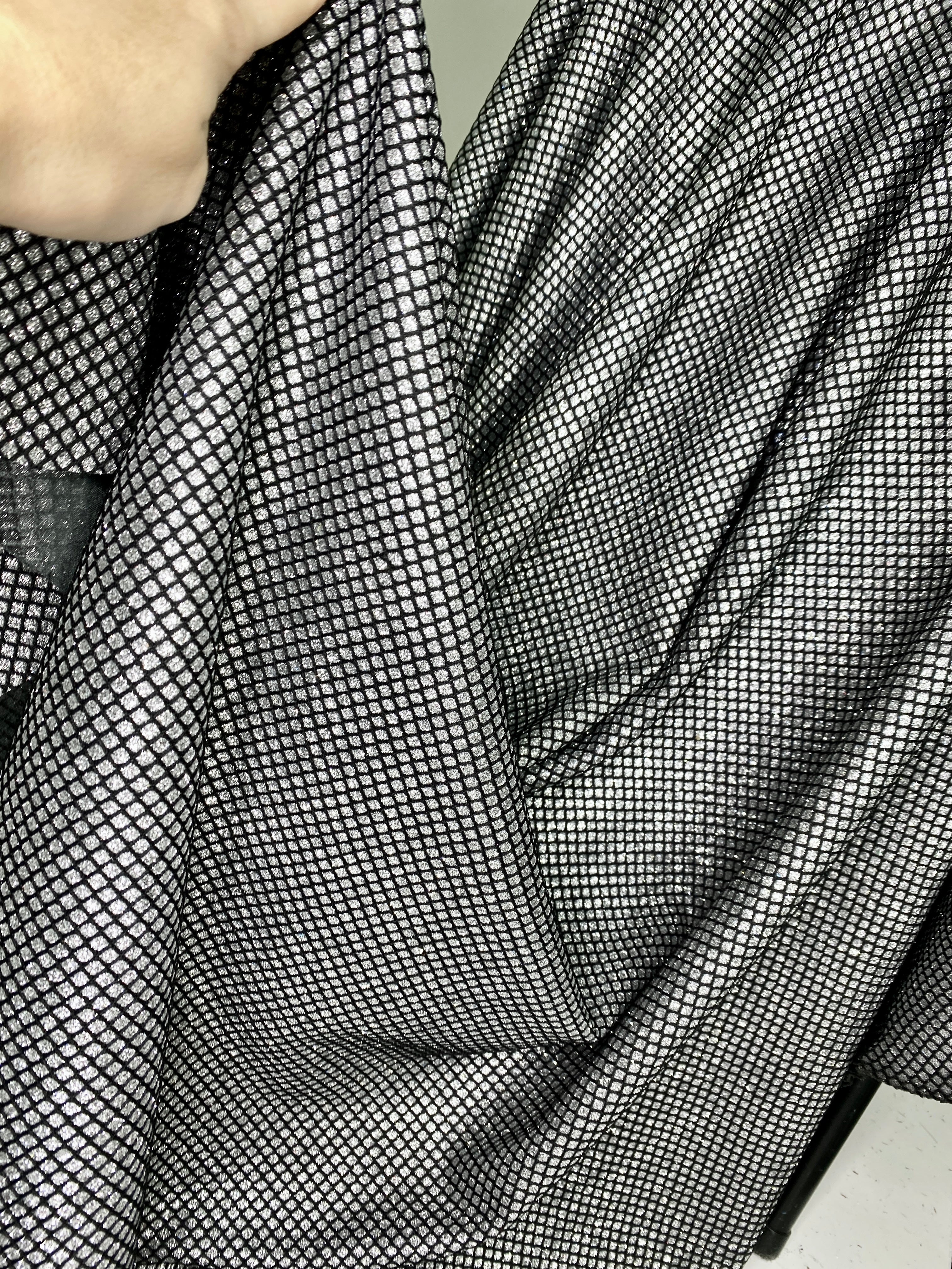 Silver Diamond Glitter Fabric