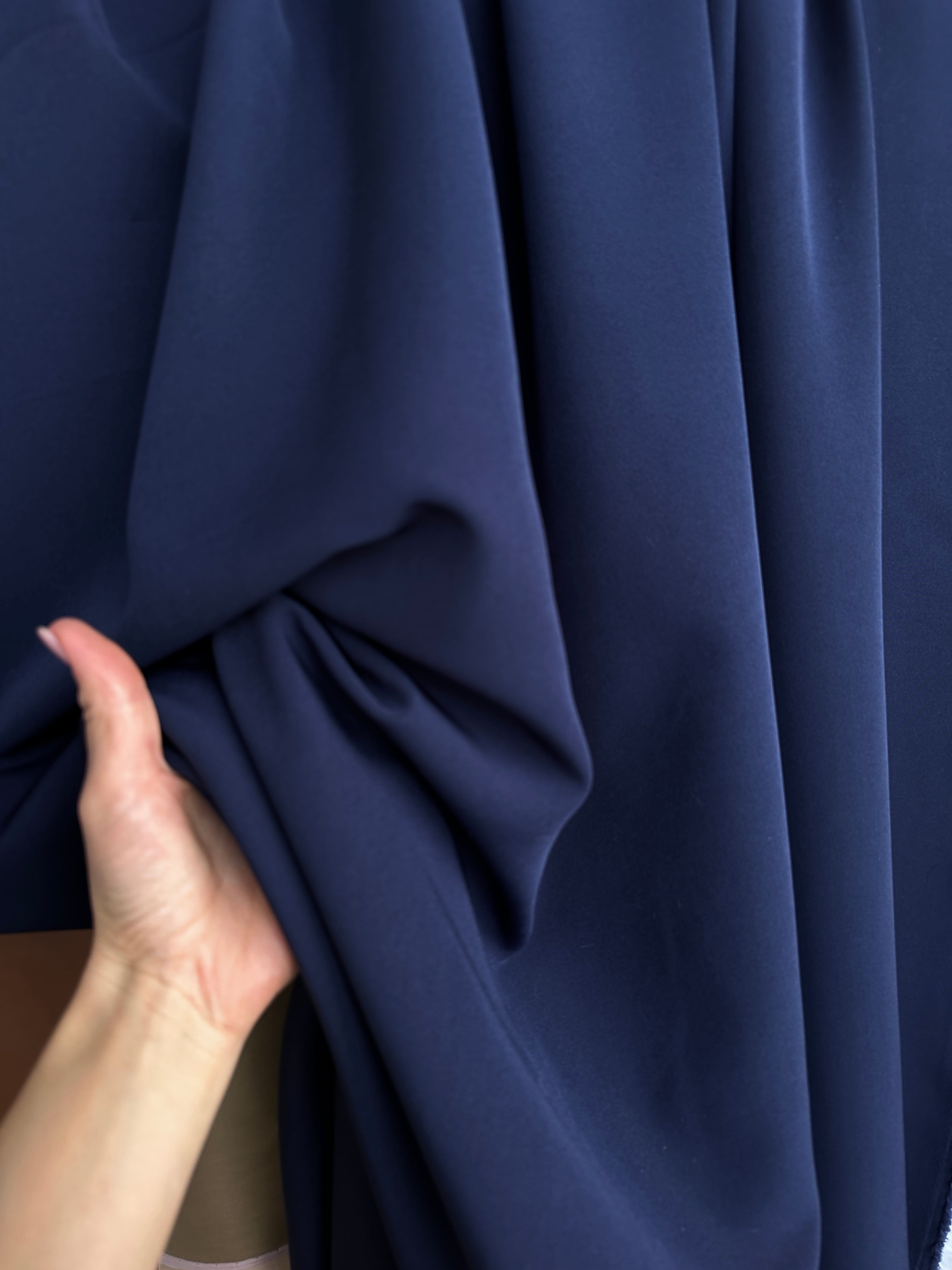 navy stretch crepe, navy blue stretch crepe, blue crepe fabric, crepe clothing material, silk crepe, crepe satin, crepe for dress, pure crepe fabric, crepe on sale, wedding crepe, crepe fabric store usa