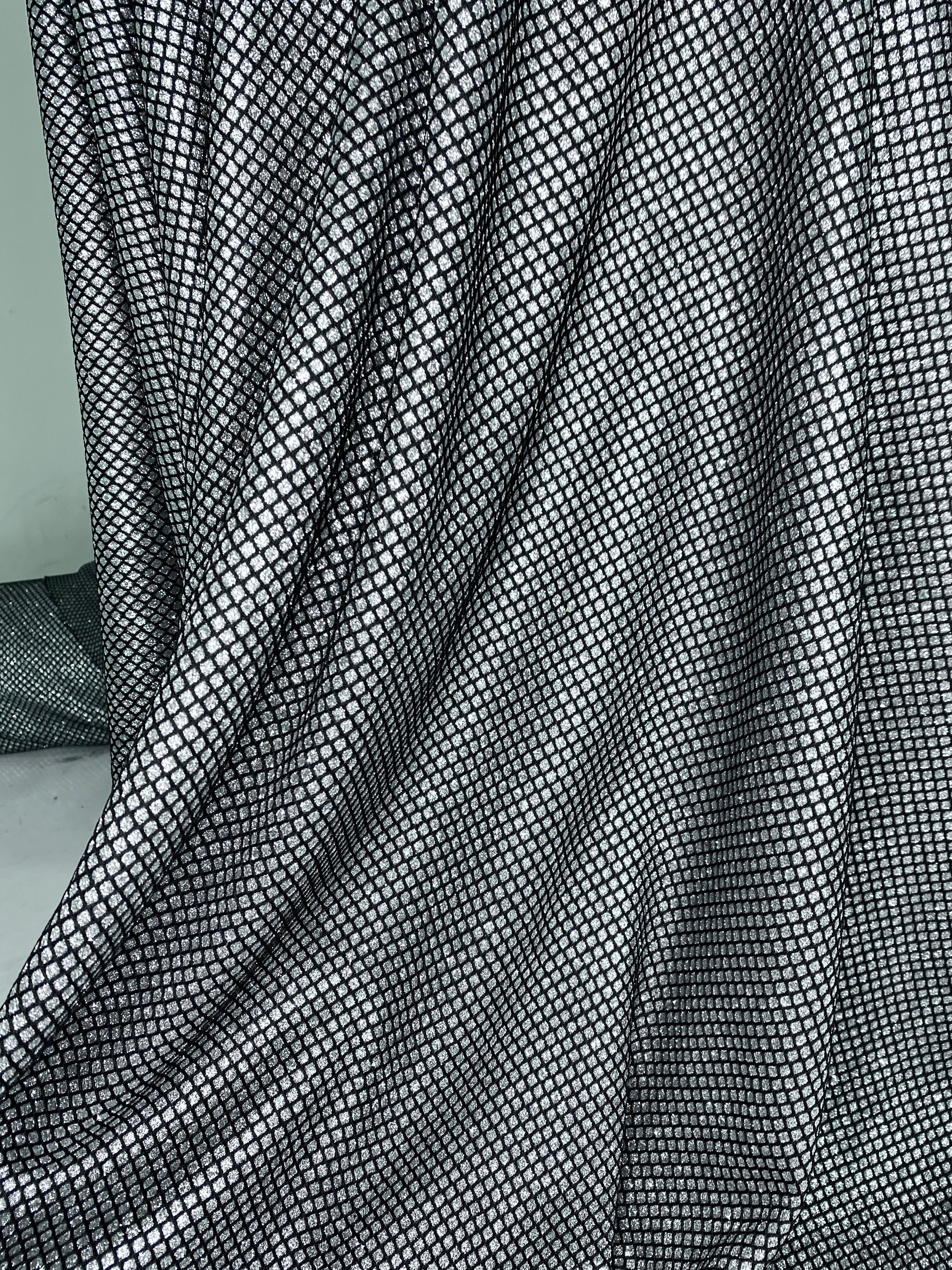 Silver Diamond Glitter Fabric