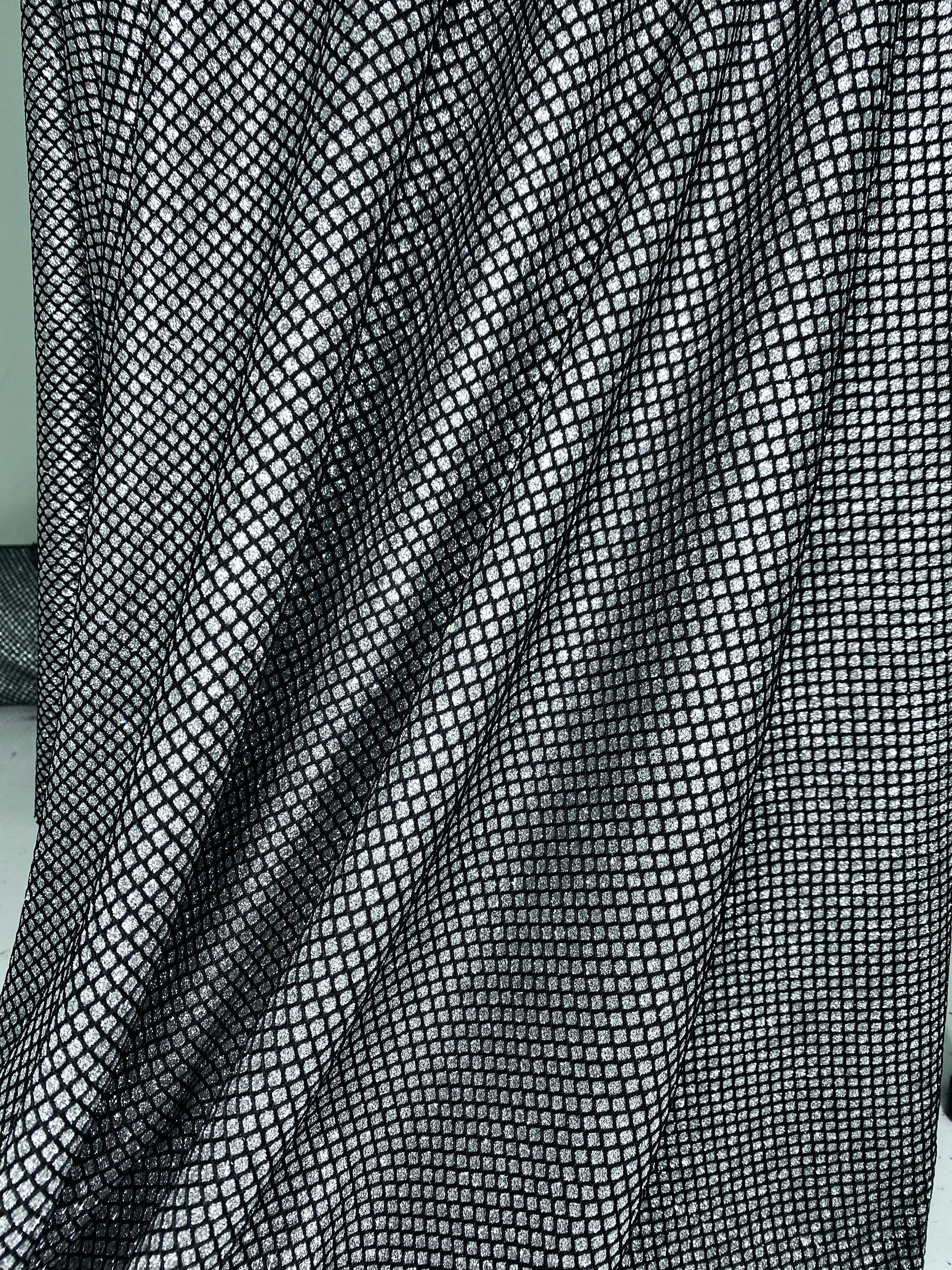Silver Diamond Glitter Fabric