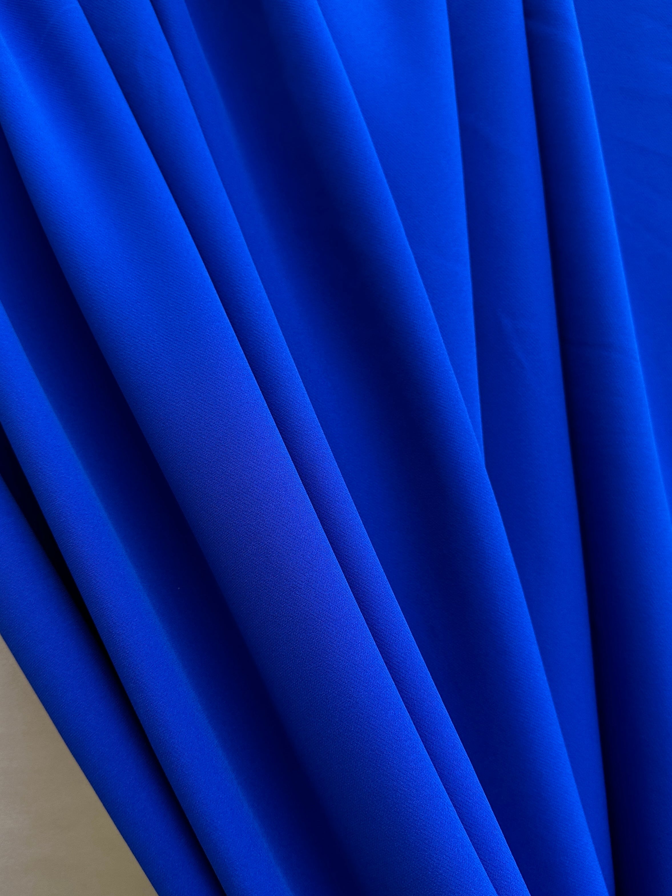 royal blue fabric, light blue crepe, dark blue crepe, crepe for woman, polyester crepe material, Royal Blue Stretch Crepe, crepe fabric by the yard, bridal crepe, crepe clothing material, crepe on sale, bridal fabric, crepe on sale, stretch crepe, crepe for dress		