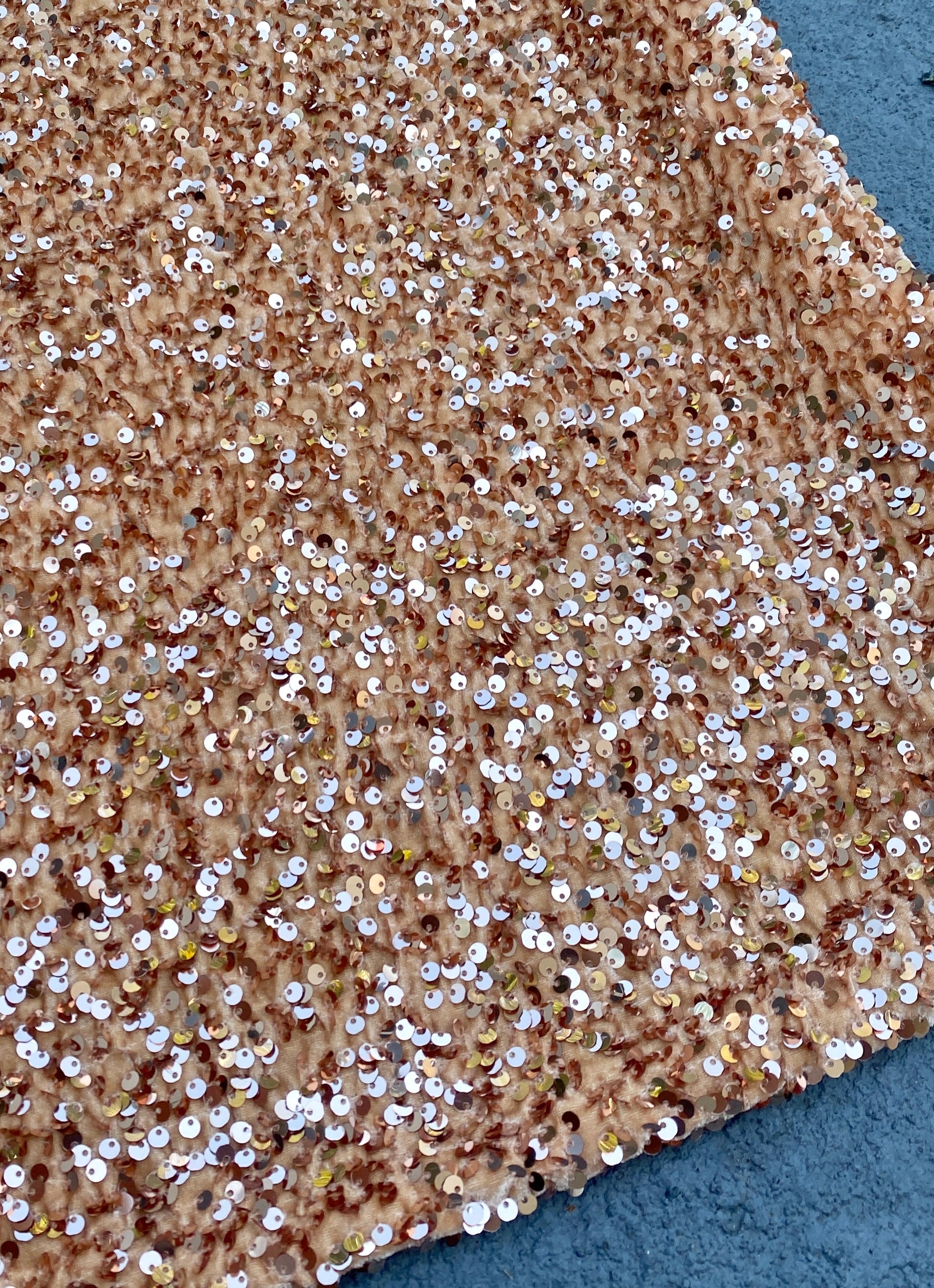 Gold Champagne Sequin Velvet, gold Sequin Velvet, dusty gold Sequin Velvet, champagne Sequin Velvet, light brown Sequin Velvet, Sequin Velvet for woman, Sequin Velvet for bride, Sequin Velvet on discount, Sequin Velvet on sale, shinny Sequin Velvet