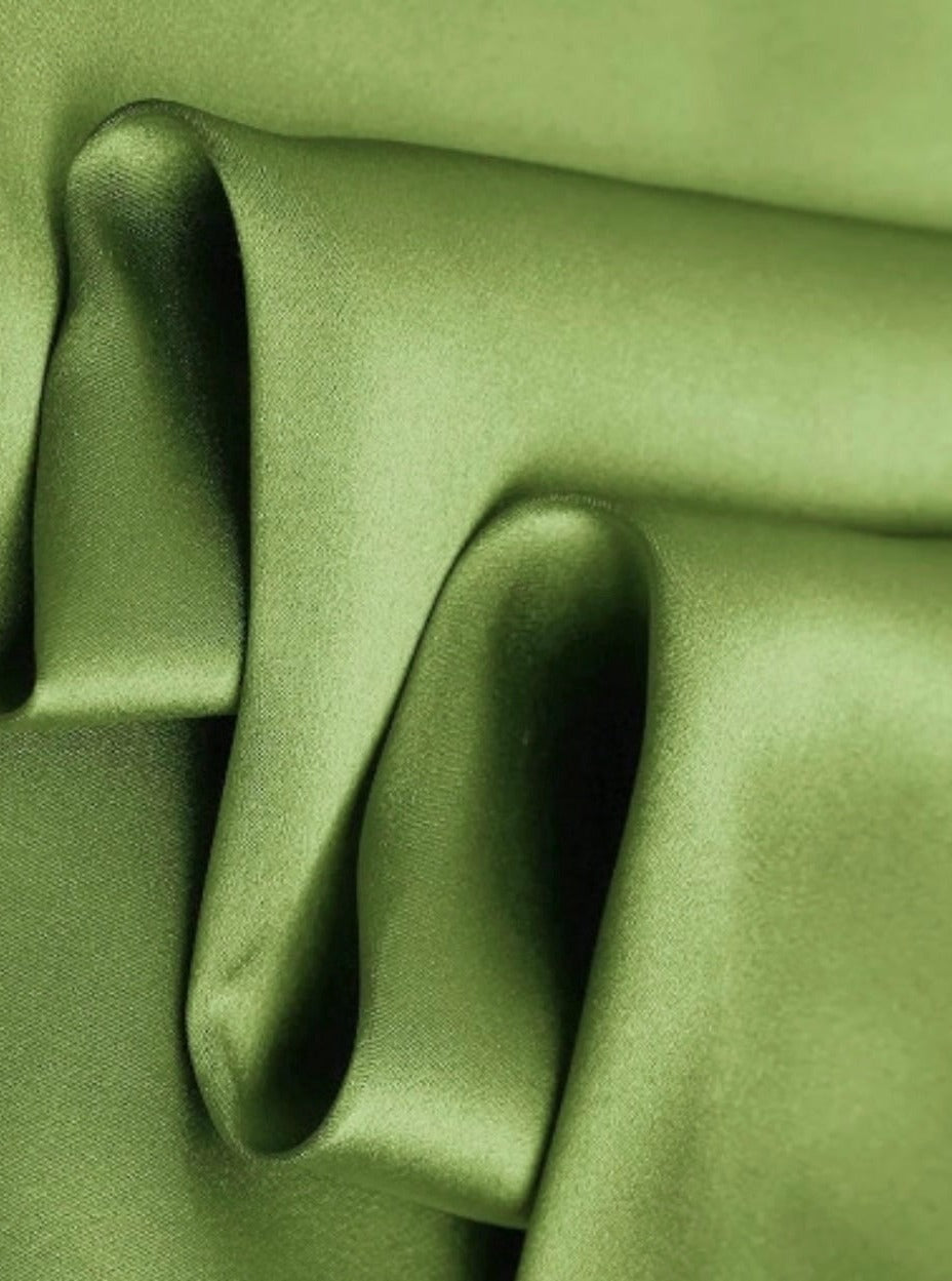 Olive Satin Fabric, Silky Satin Fabric Neon Green, Bridal Satin Medium Weight, Satin for gown, Shiny Satin, Green Silk by the yard, satin for woman, olive satin, light green satin, dark green satin, oilve silky satin, cheap satin, satin in low price, buy satin online, discounted satin