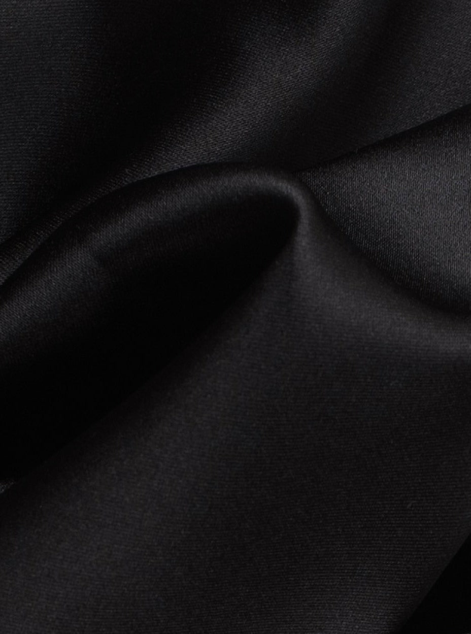  Black Heavy Satin Fabric, Black Bridal Shiny Satin by yard, Black Satin Fabric for Wedding Dress, black satin for gown, black satin for woman, black satin for dresses, satin on sale, discounted satin, cheap satin, buy satin online, premium satin