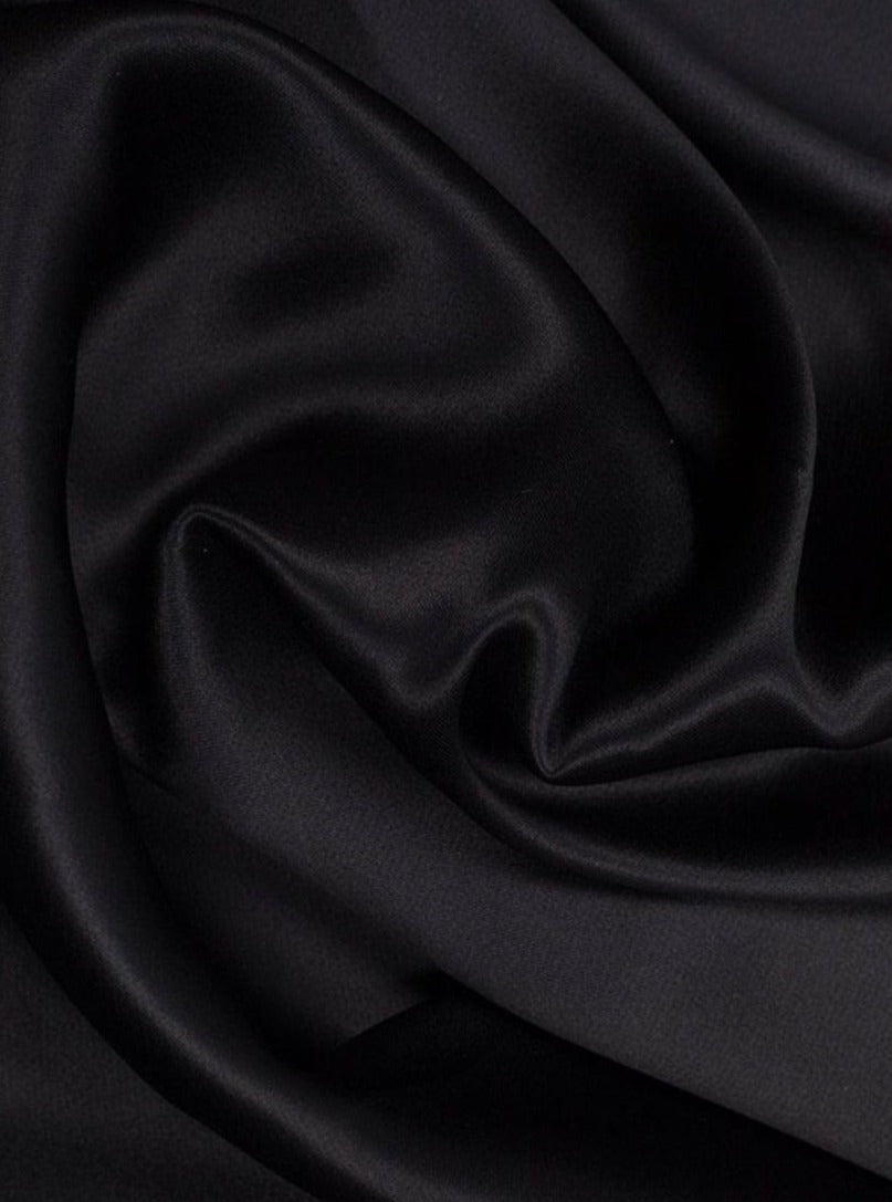  Black Heavy Satin Fabric, Black Bridal Shiny Satin by yard, Black Satin Fabric for Wedding Dress, black satin for gown, black satin for woman, black satin for dresses, satin on sale, discounted satin, cheap satin, buy satin online, premium satin