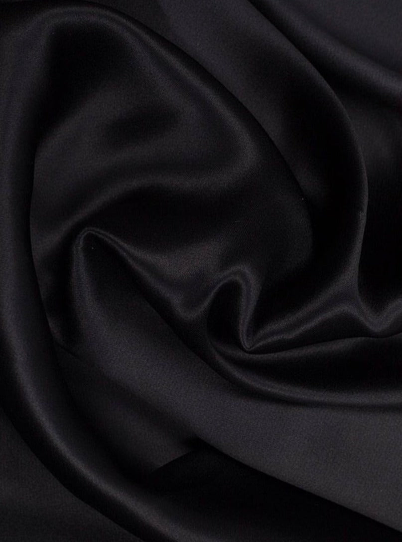  Black Heavy Satin Fabric, Black Bridal Shiny Satin by yard, Black Satin Fabric for Wedding Dress, black satin for gown, black satin for woman, black satin for dresses, satin on sale, discounted satin, cheap satin, buy satin online, premium satin