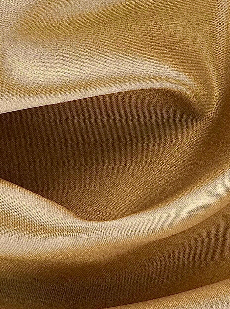 Cappuccino Duchesse Satin Fabric, Light Gold Bridal Shiny Satin by yard, Dusty Caramel Heavy Satin Fabric for Wedding Dress, light brown gown, chocolate color fabric, premium satin, best quality satin, luxury satin, cheap satin, discounted satin, buy satin online