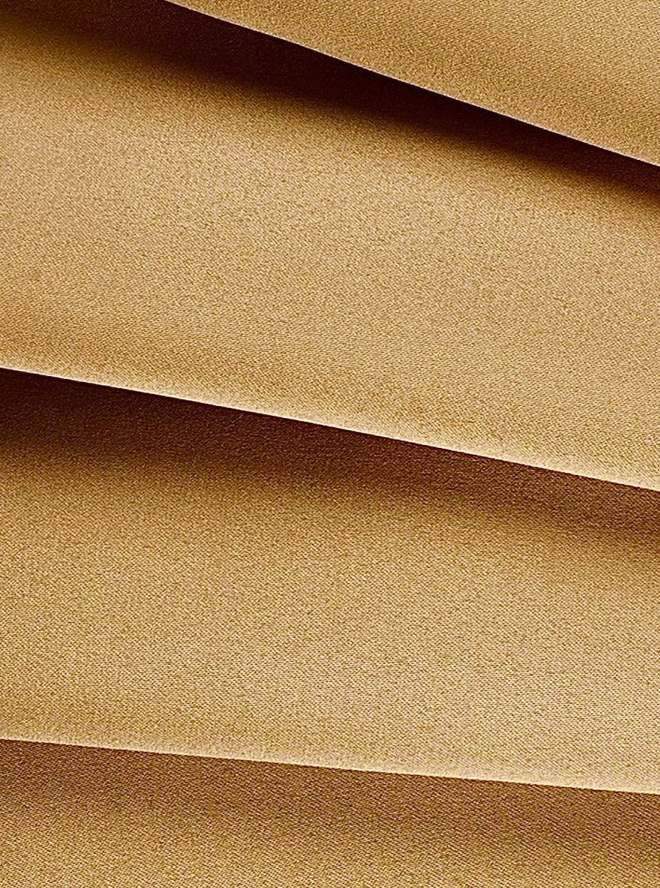 Cappuccino Duchesse Satin Fabric, Light Gold Bridal Shiny Satin by yard, Dusty Caramel Heavy Satin Fabric for Wedding Dress, light brown gown, chocolate color fabric, premium satin, best quality satin, luxury satin, cheap satin, discounted satin, buy satin online