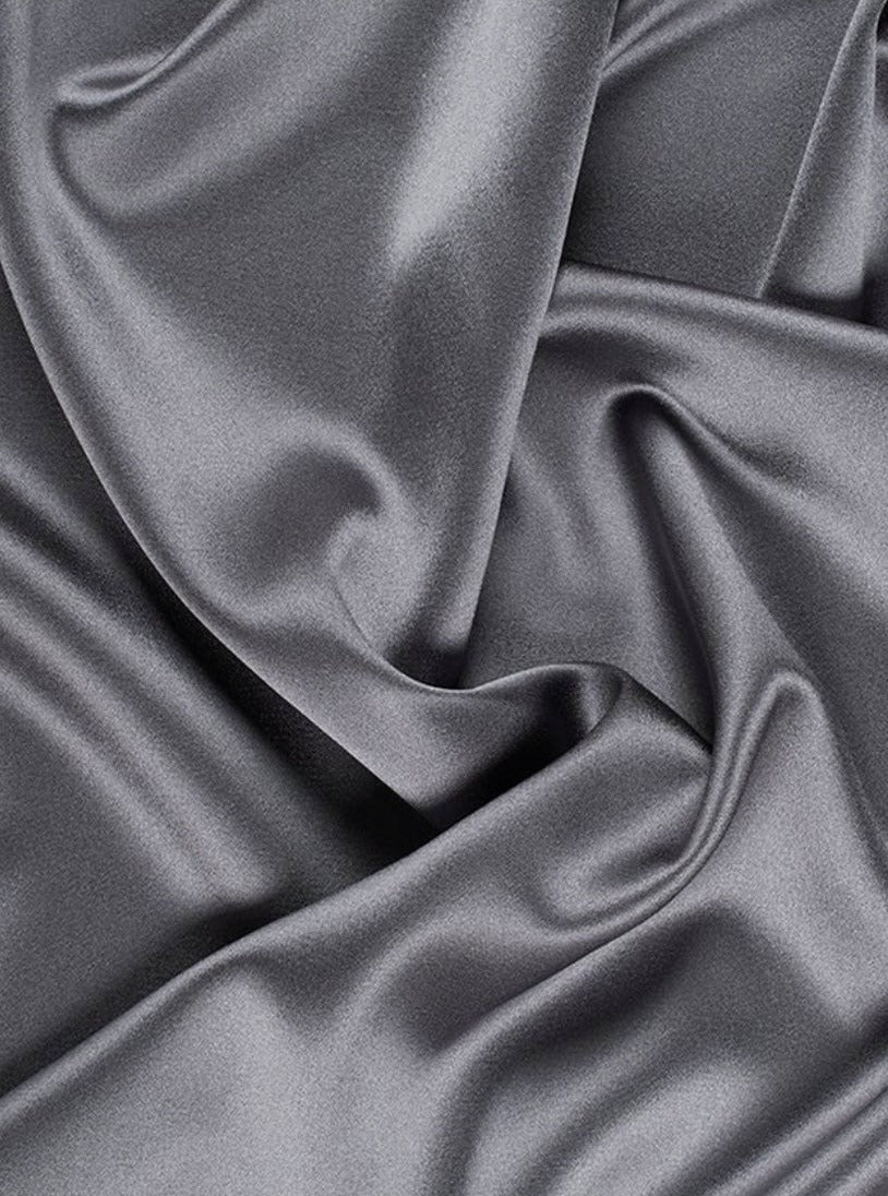  Gray Satin Fabric, Silky Satin Fabric , Bridal Satin Medium Weight, Satin for gown, Shiny Satin,Gray Silk by the yard,gray satin in low price, discounted satin, light gray satin, dark gray satin, silky smooth satin in gray, satin on sale, best quality satin fabric